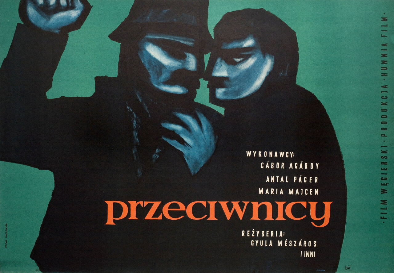 Враги (Enemies, 1960), режиссёр Дьюла Месарош, польский постер к фильму, автор Лилиана Бачевска (графический дизайн, 1961 год)