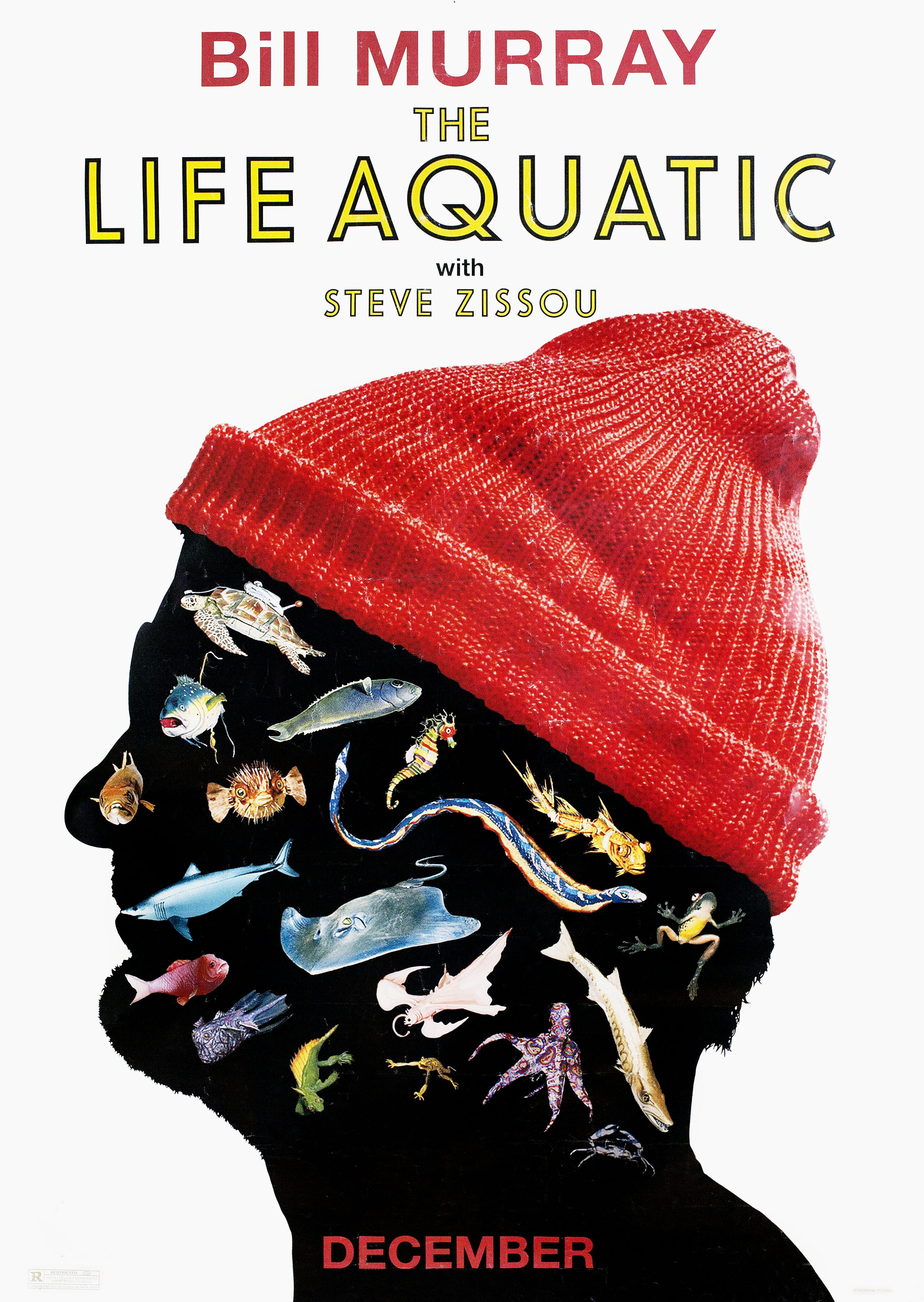 Водная жизнь (The Life Aquatic with Steve Zissou, 2004), режиссёр Уэс Андерсон, американский постер к фильму (графический дизайн, 2005 год)
