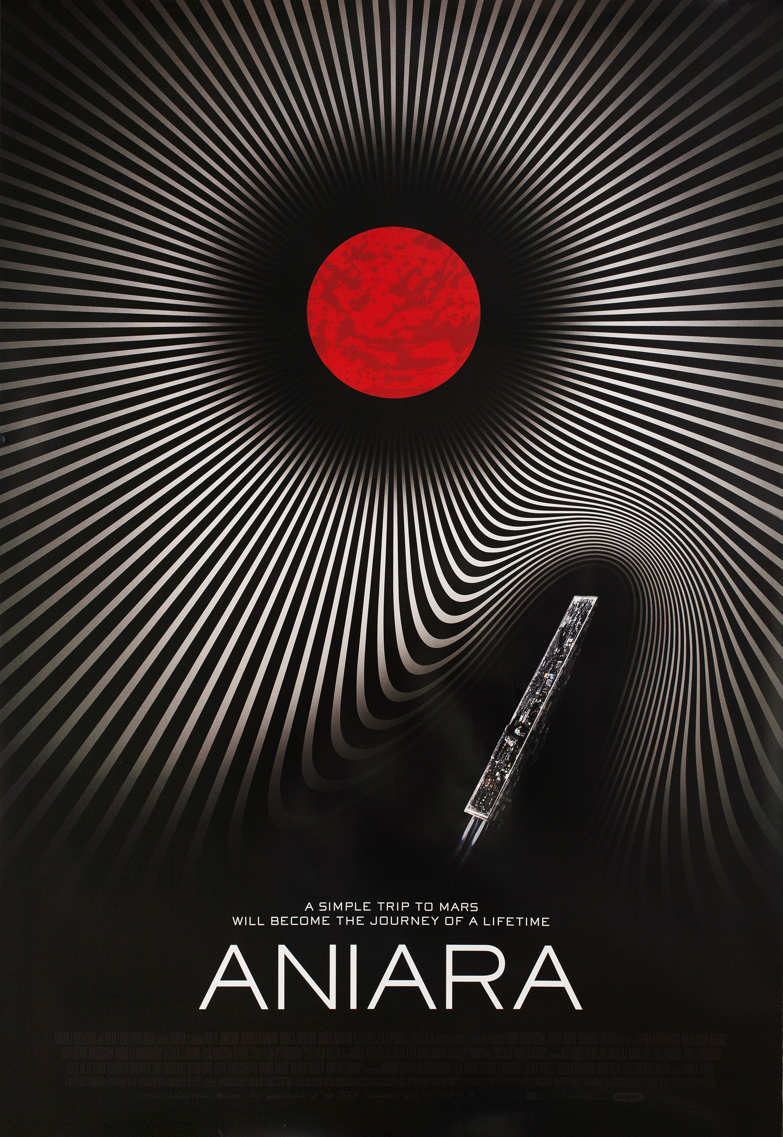 Аниара: Космическая обитель (Aniara), 2018 год, режиссёр Пелла Кагерман, минималистичный постер к фильму (США, 2019 год)