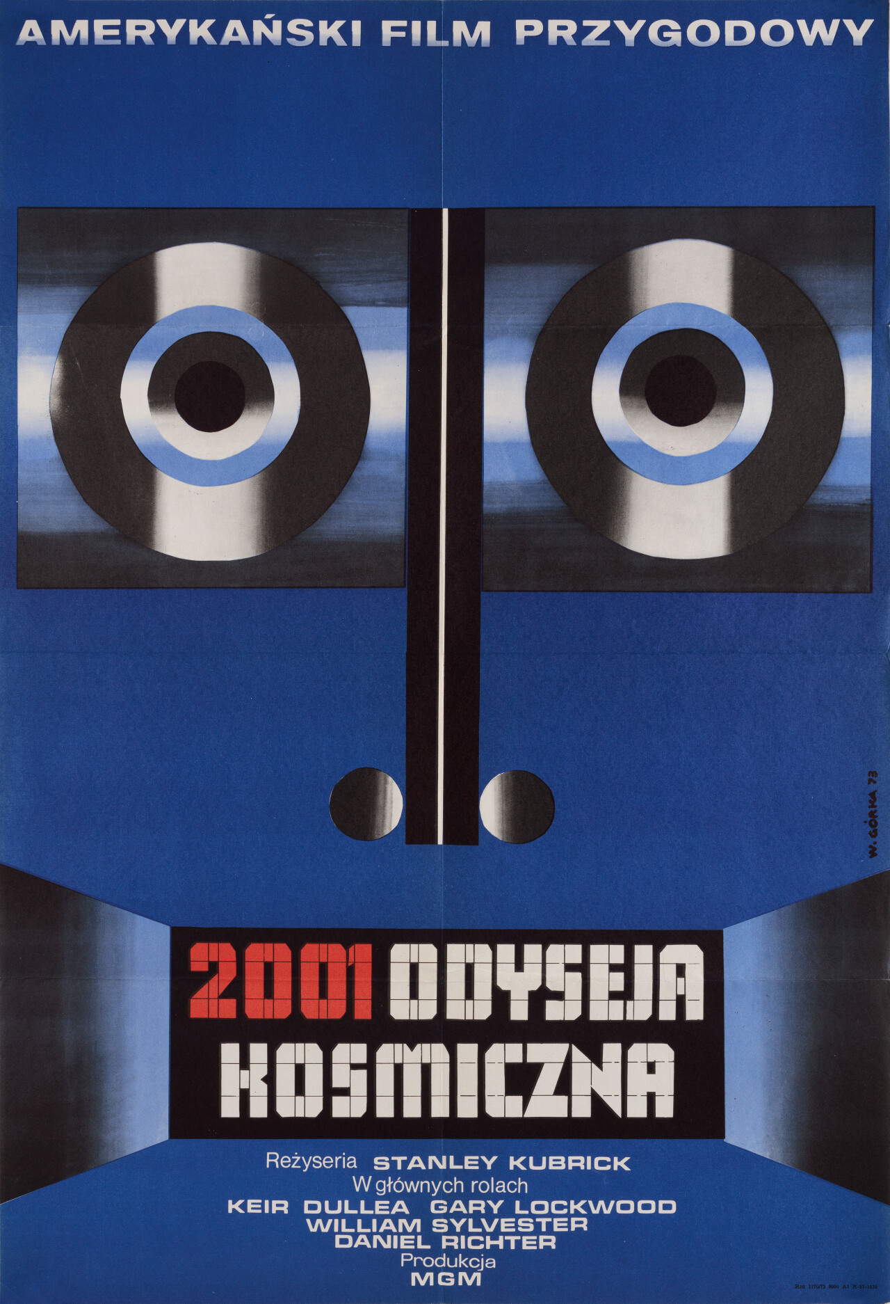 2001 год: Космическая одиссея, (2001: A Space Odyssey 1968), режиссёр Стэнли Кубрик, польский постер к фильму, автор Виктор Горка (графический дизайн, 1973 год)