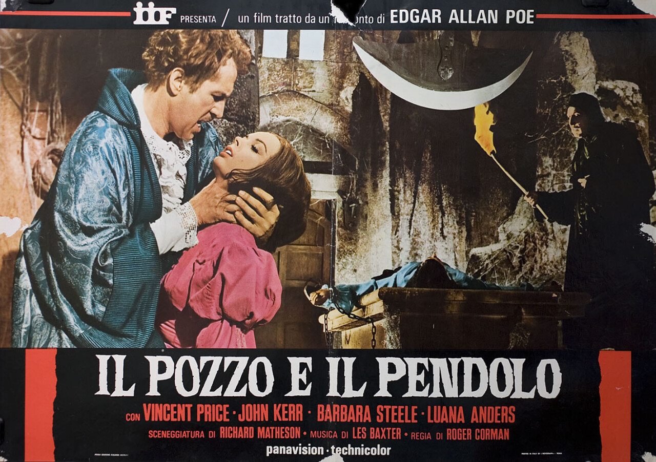 Колодец и маятник (The Pit and the Pendulum, 1961), режиссёр Роджер Корман, итальянский постер к фильму (ужасы, 1961 год) (1)