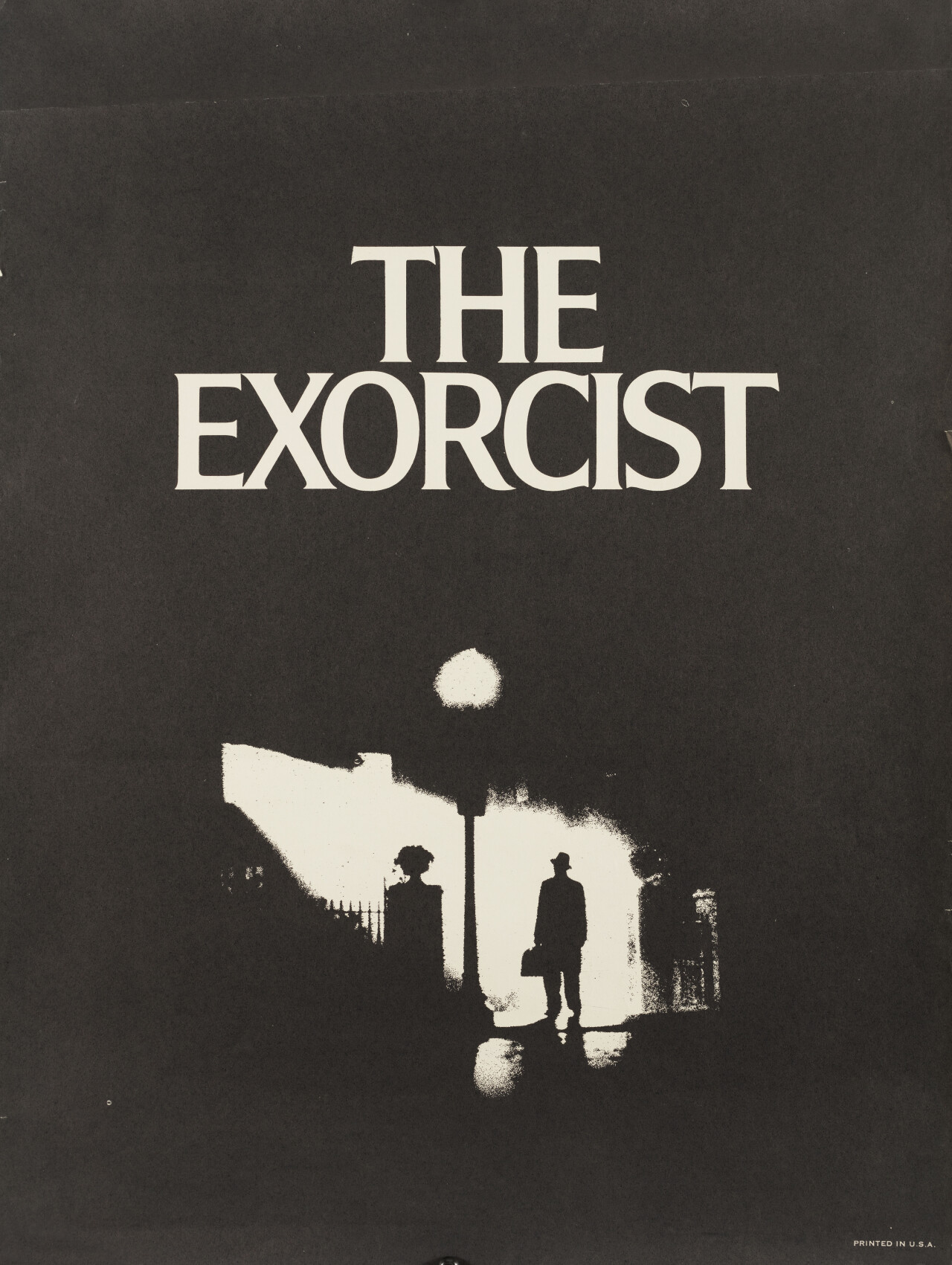 Изгоняющий дьявола (The Exorcist, 1973), режиссёр Уильям Фридкин, американский постер к фильму, автор Билл Голд, Дик Найп (ужасы, 1974 год)