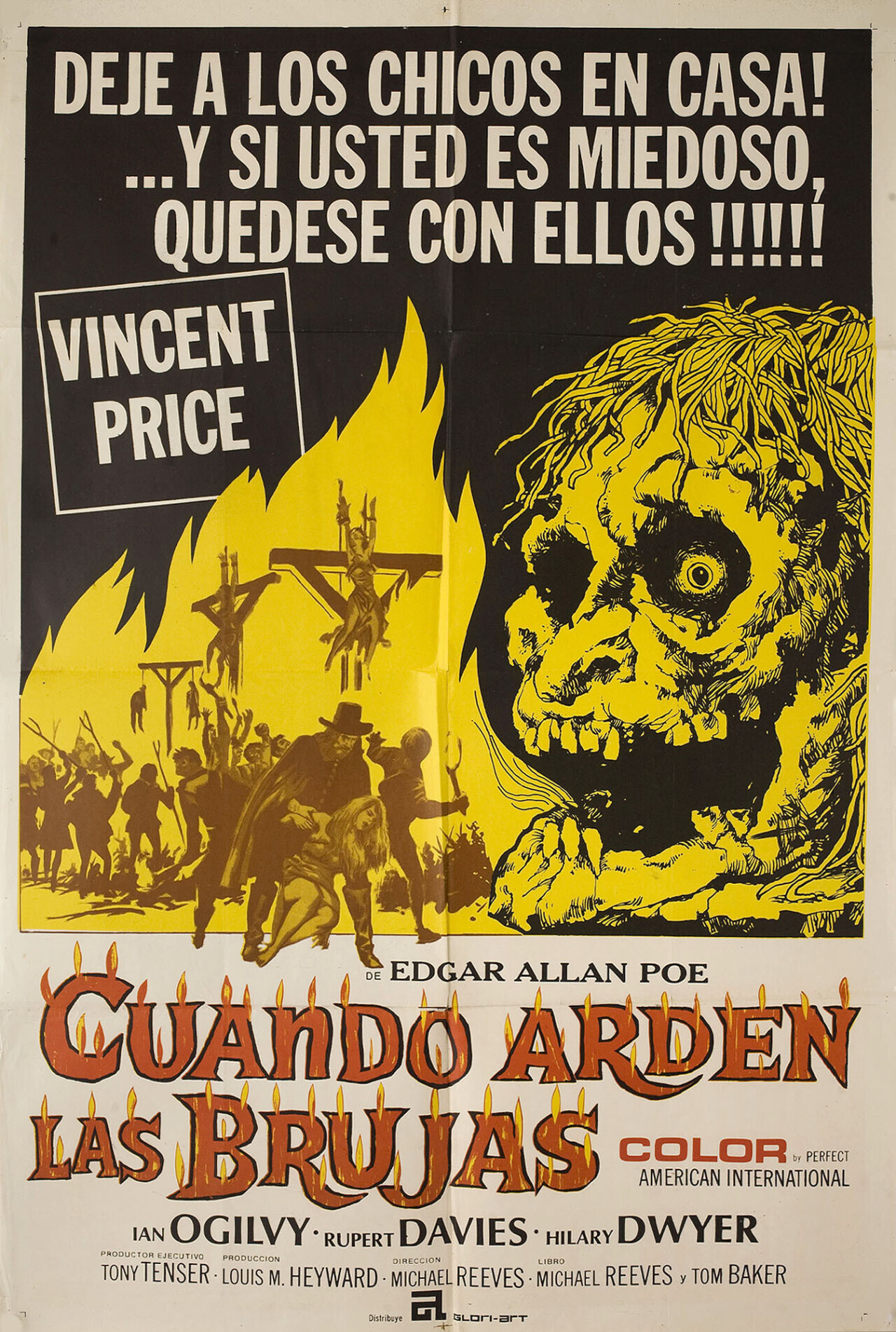 Червь-завоеватель (The Conqueror Worm, 1968), режиссёр Майкл Ривз, аргентинский постер к фильму (ужасы, 1968 год)