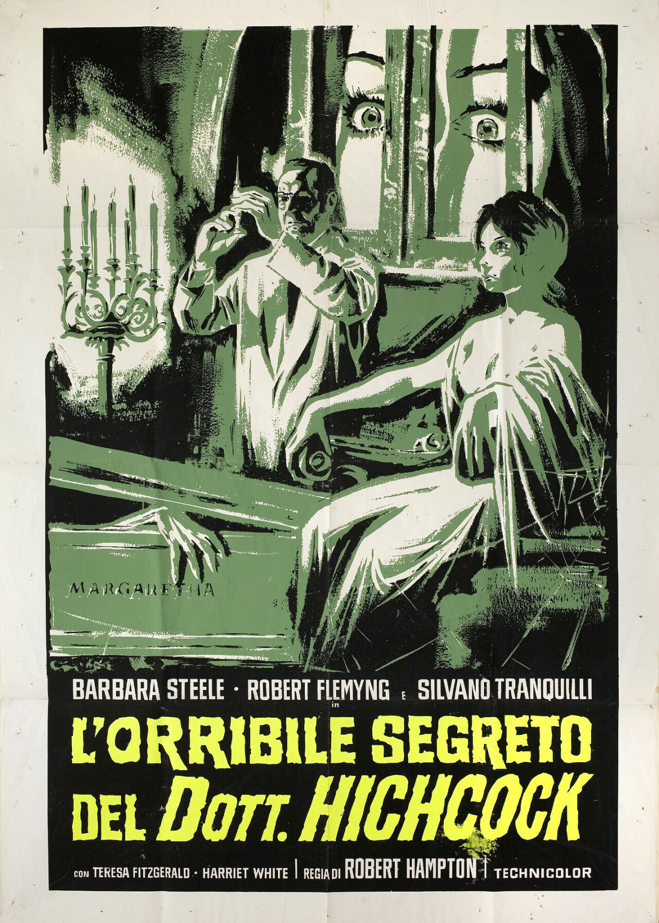 Ужасный секрет доктора Хичкока (The Horrible Dr. Hichcock, 1962), режиссёр Риккардо Фреда, итальянский постер к фильму, автор Сандро Симеони (ужасы, 1960 год)