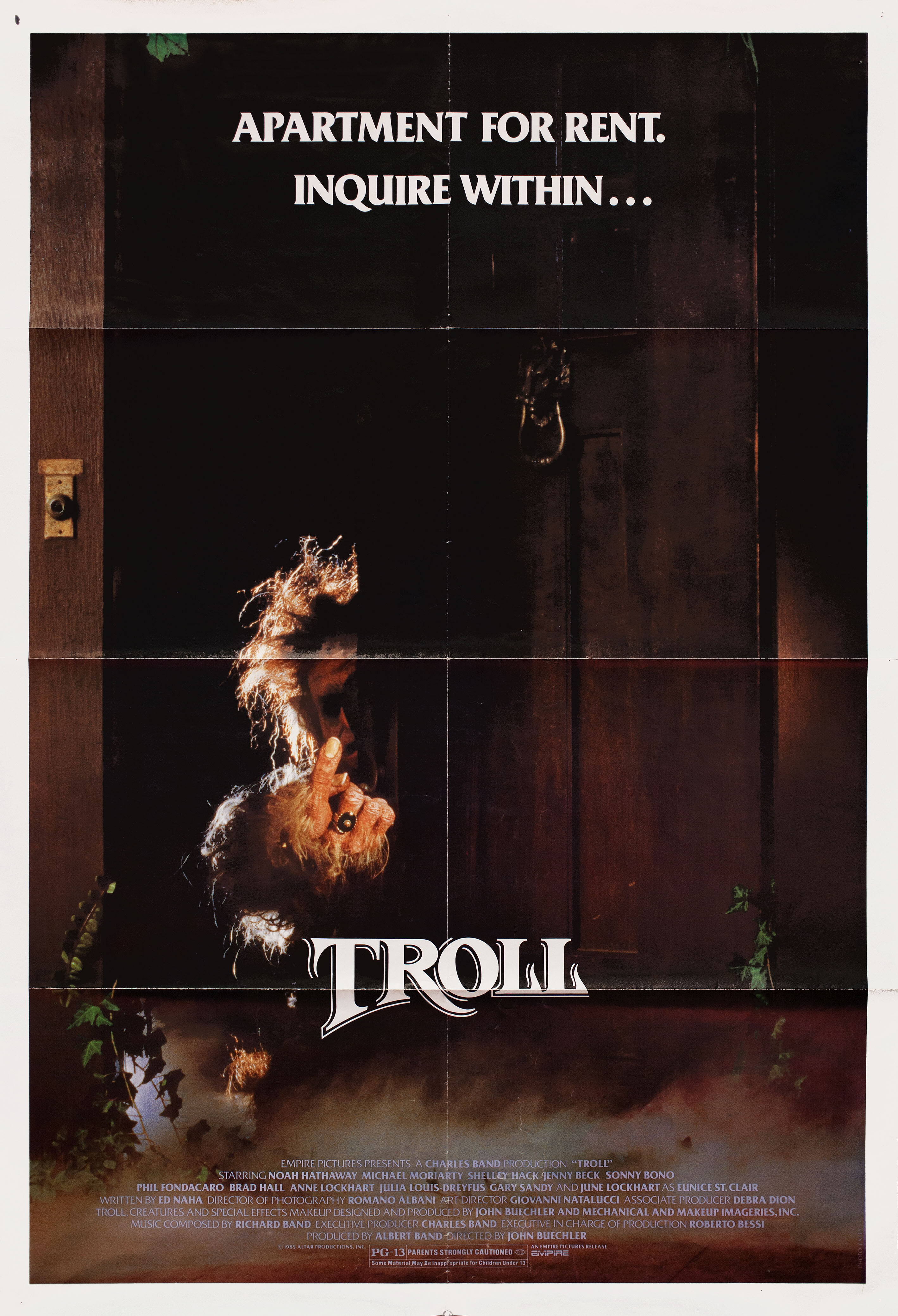 Тролль (Troll, 1986), режиссёр Джон Карл Бюхлер, американский постер к фильму (ужасы, 1986 год)