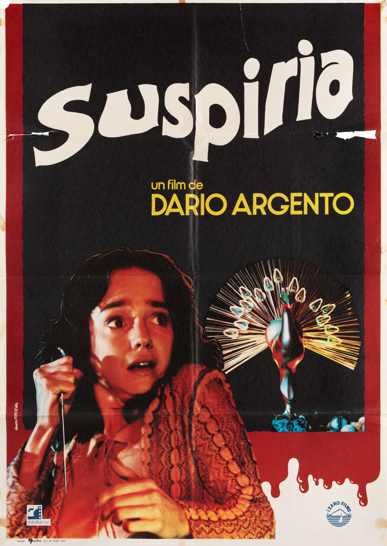 Суспирия (Suspiria, 1977), режиссёр Дарио Ардженто, испанский постер к фильму (ужасы, 1977 год)