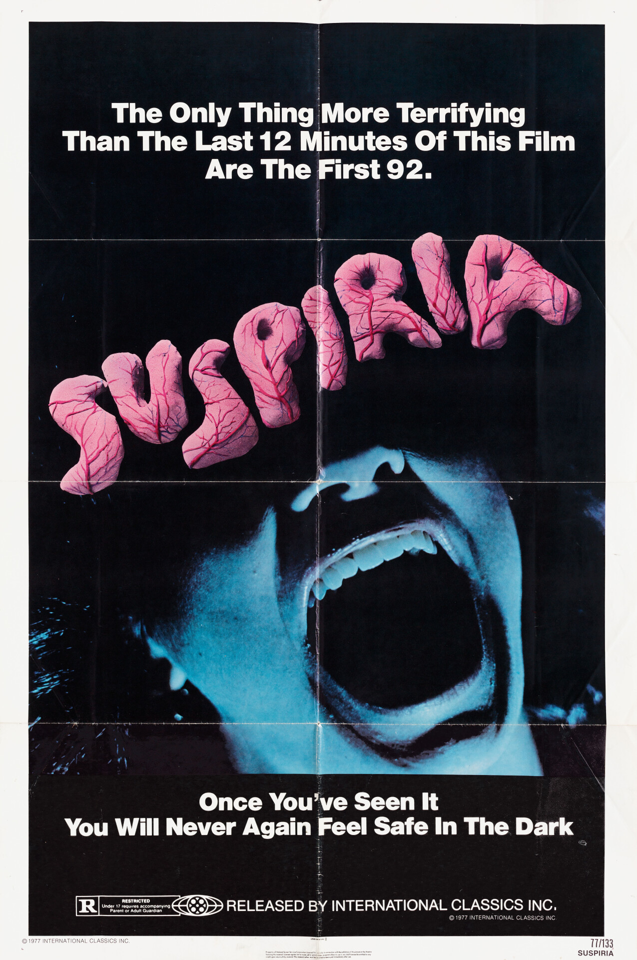 Суспирия (Suspiria, 1977), режиссёр Дарио Ардженто, американский постер к фильму (ужасы, 1977 год)