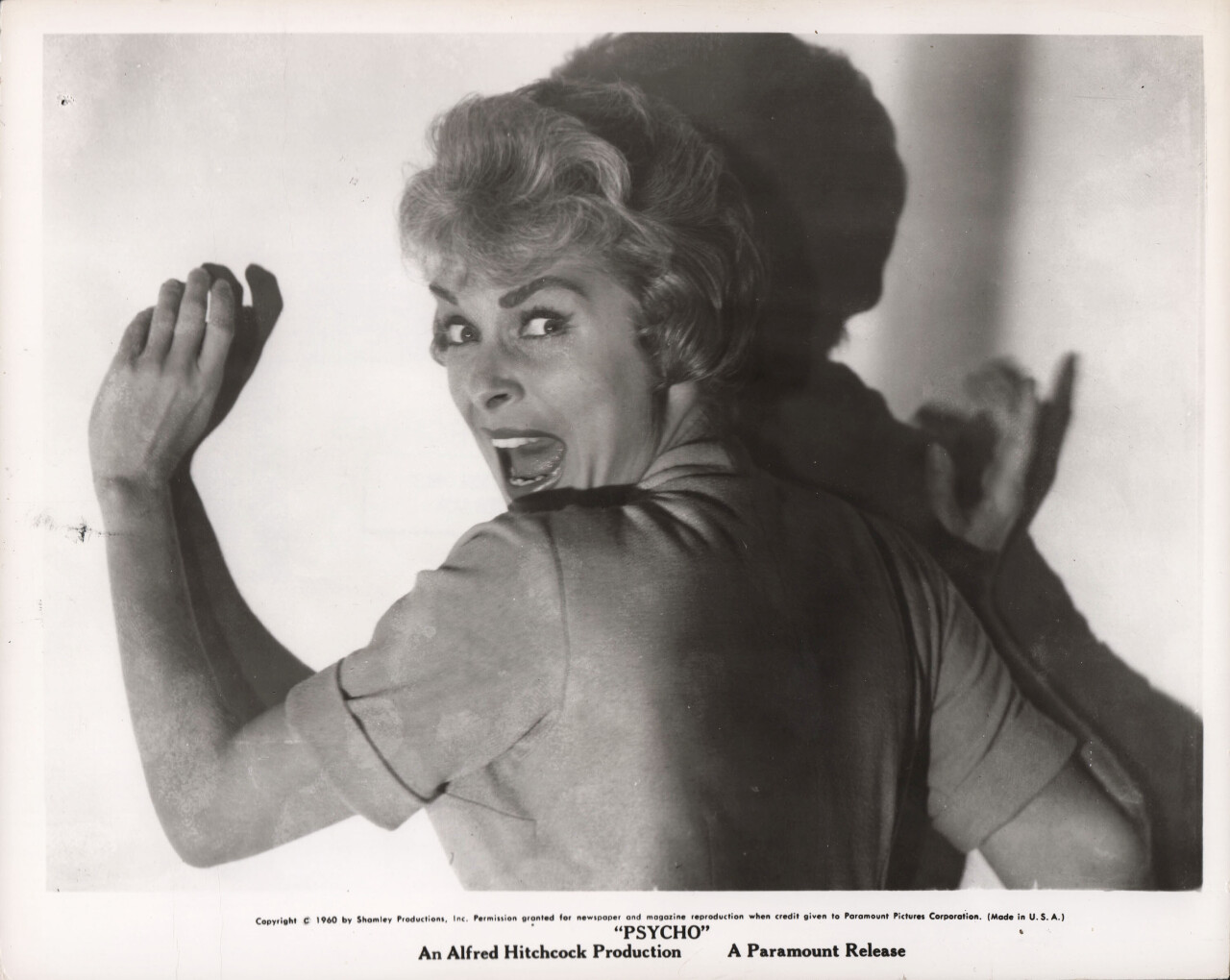 Психо (Psycho, 1960), режиссёр Альфред Хичкок, американский постер к фильму (ужасы, 1960 год) (2)