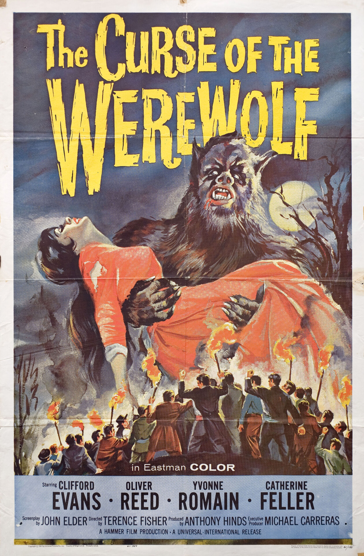 Проклятие оборотня (The Curse of the Werewolf, 1961), режиссёр Теренс Фишер, американский постер к фильму (ужасы, 1961 год)