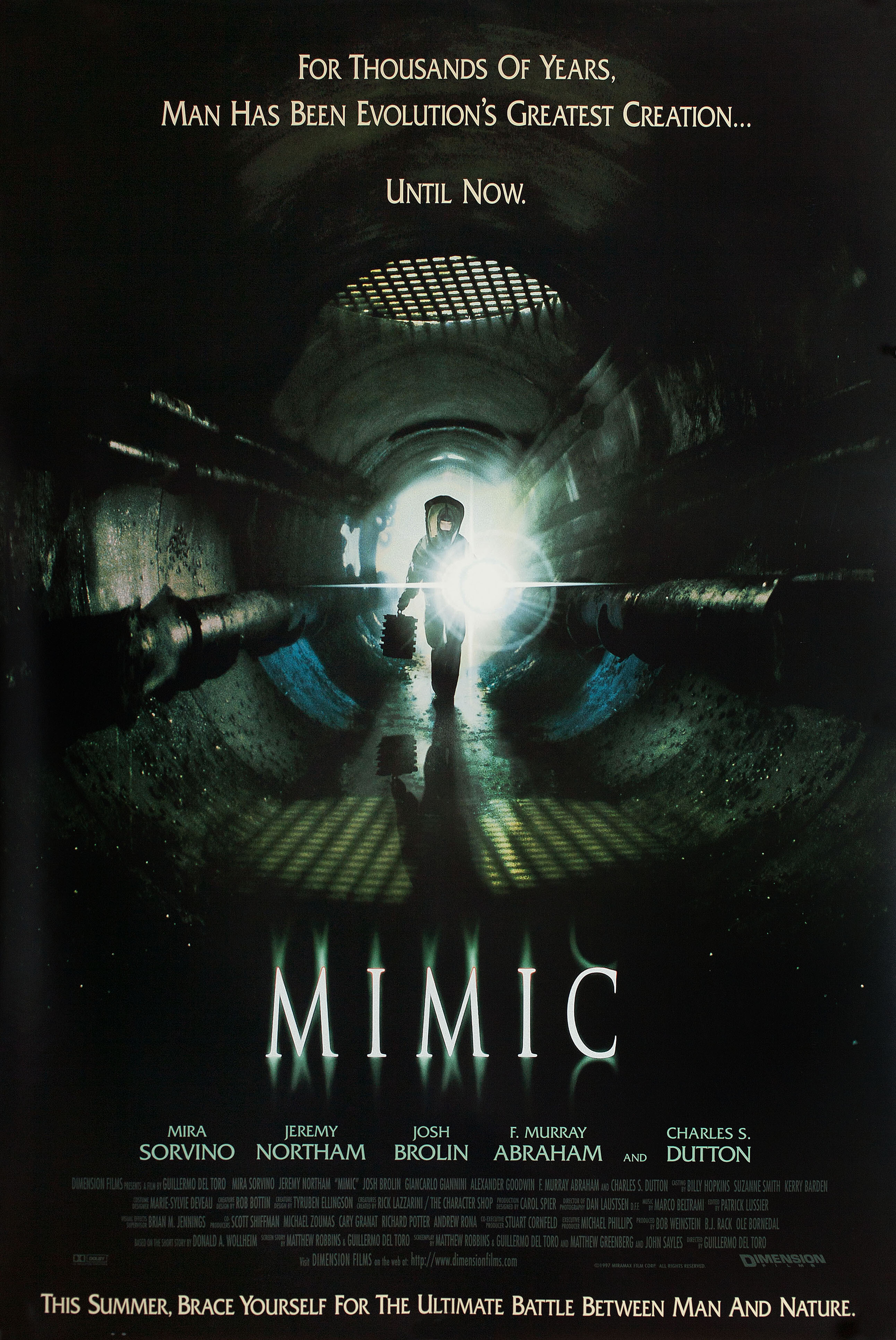 Мутанты (Mimic, 1997), режиссёр Гильермо дель Торо, американский постер к фильму (ужасы, 1997 год)