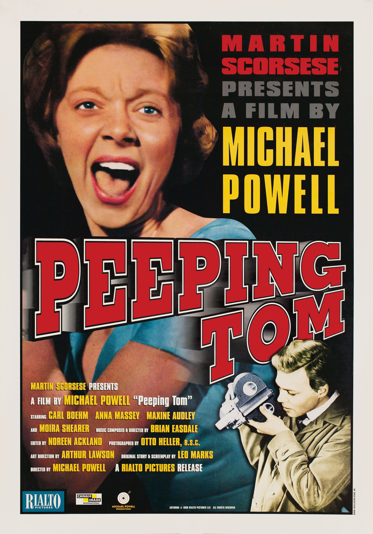 Подглядывающий (Peeping Tom, 1960), режиссёр Майкл Пауэлл, американский постер к фильму (ужасы, 1999 год)