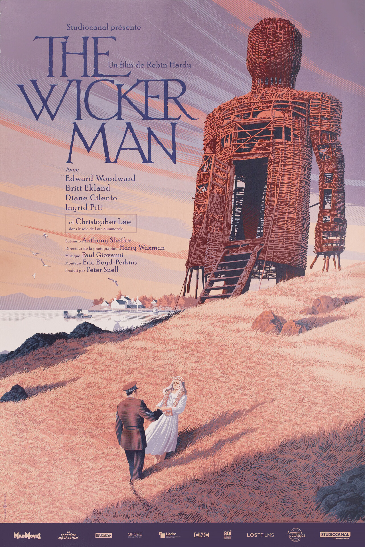 Плетеный человек (The Wicker Man, 1973), режиссёр Робин Харди, французский постер к фильму, автор Лоран Дюрье (ужасы, 2020 год)_1