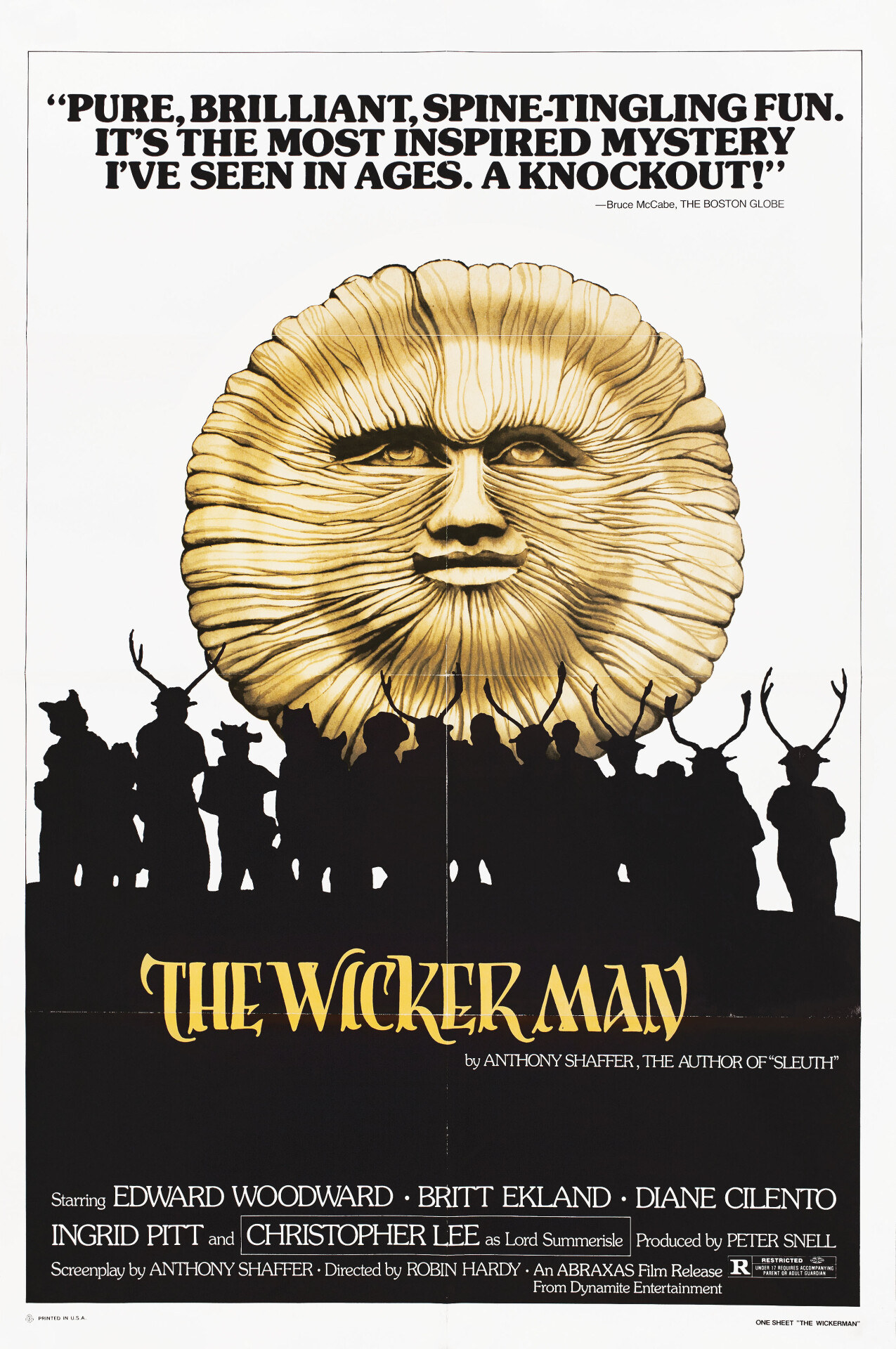 Плетеный человек (The Wicker Man, 1973), режиссёр Робин Харди, американский постер к фильму (ужасы, 1970 год)