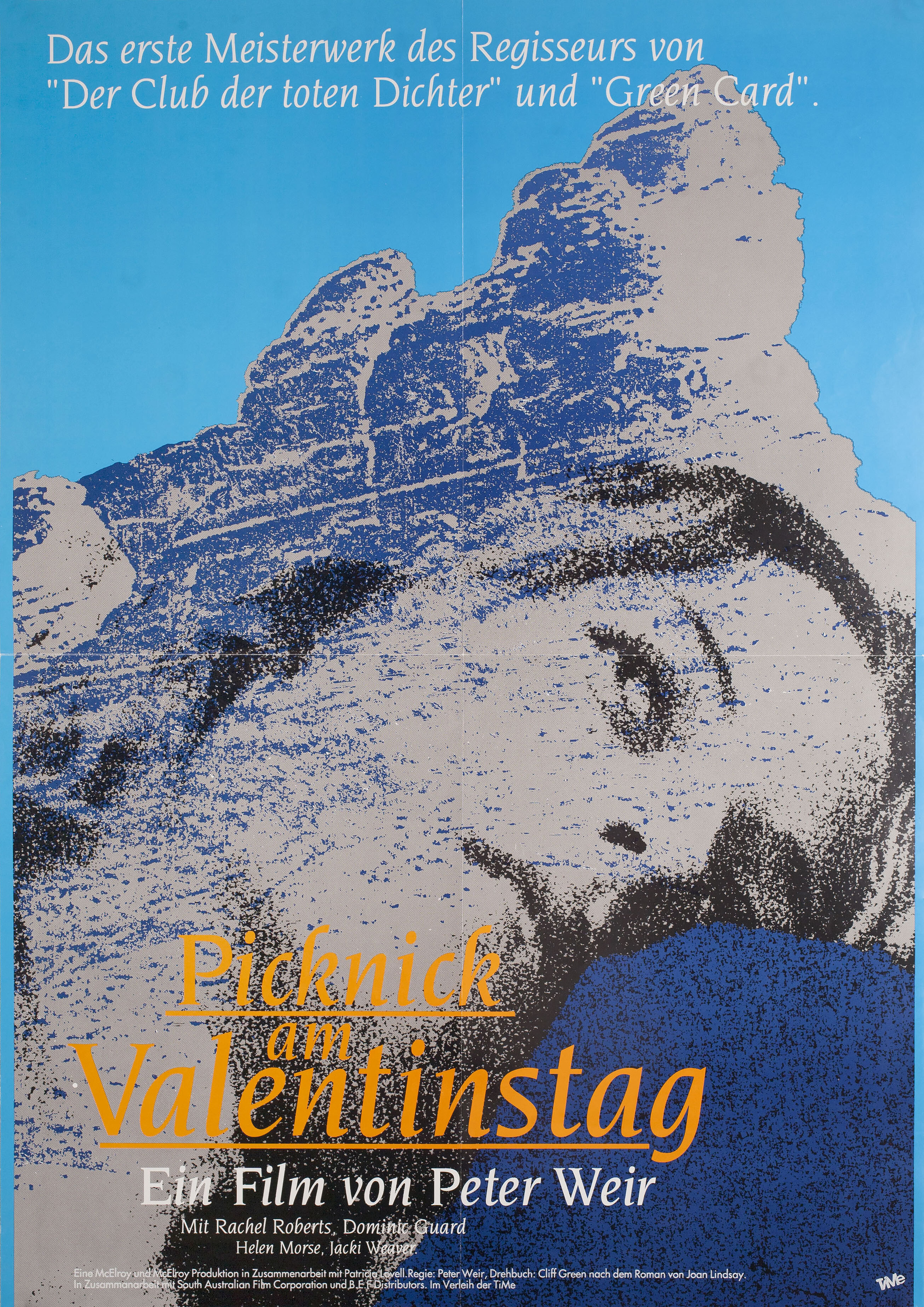 Пикник у Висячей скалы (Picnic at Hanging Rock, 1975), режиссёр Питер Уир, немецкий (ФРГ) постер к фильму (ужасы, 1989 год)