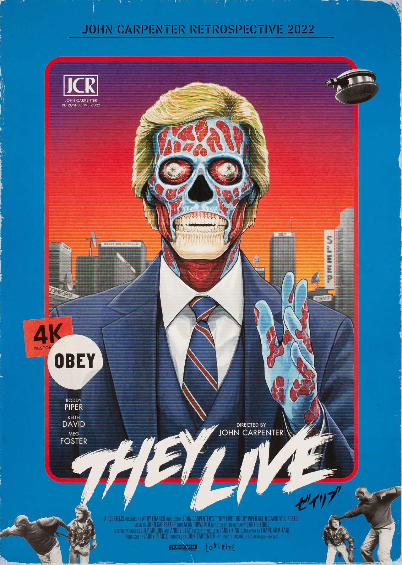 Чужие среди нас (They Live, 1988), режиссёр Джон Карпентер, японский постер к фильму, автор Юсуке Сайто, Идея Осима (ужасы, 2022 год)