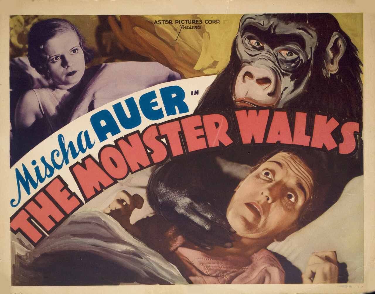 Прогулка монстра (The Monster Walks, 1932), режиссёр Фрэнк Р. Стрейер, американский постер к фильму (ужасы, 1938 год)