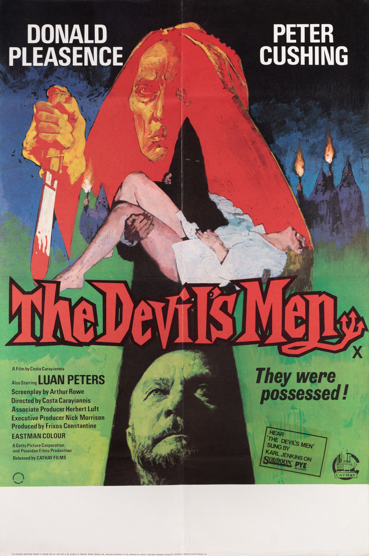 Земля минотавра (The Devils Men, 1976), режиссёр Костас Караяннис, британский постер к фильму (ужасы, 1979 год)
