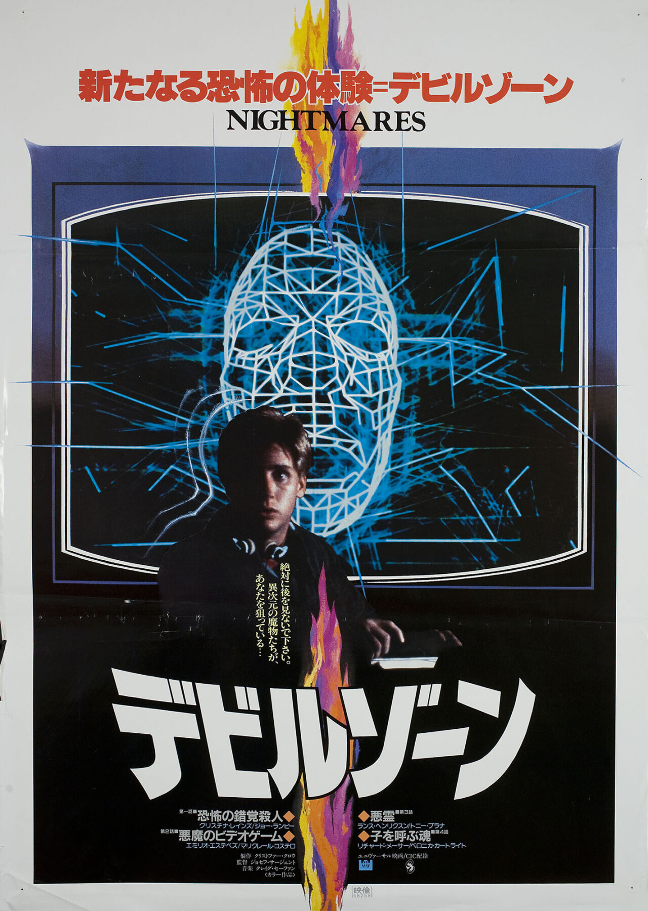 Кошмары (Nightmares, 1983), режиссёр Джозеф Сарджент, японский постер к фильму (ужасы, 1983 год)