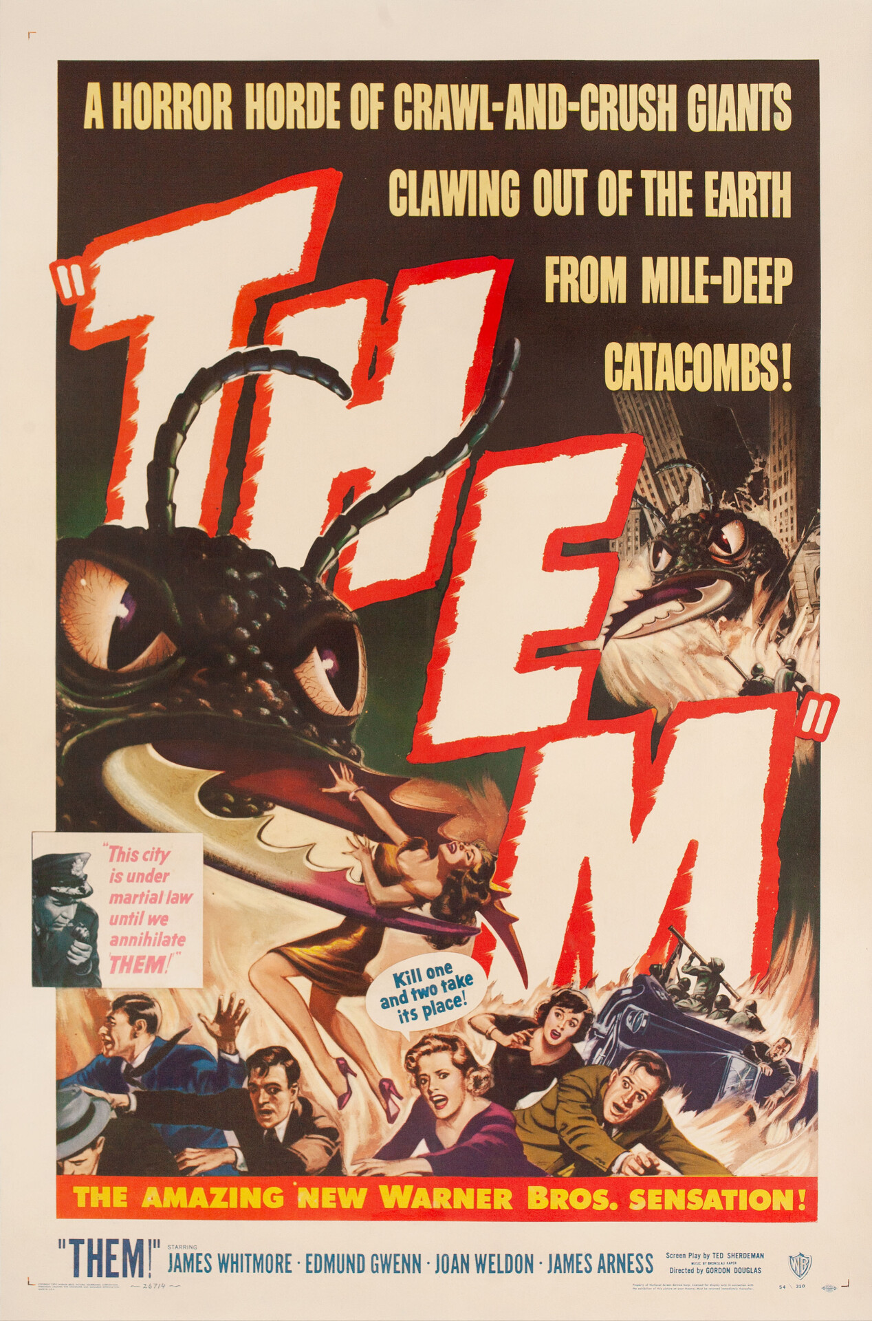 Они (Them!, 1954), режиссёр Гордон Дуглас, американский постер к фильму (монстры, 1954 год)