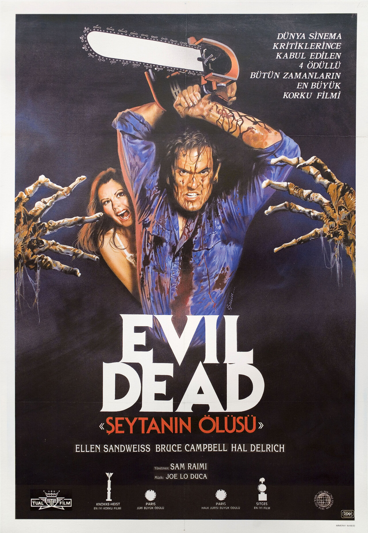 Зловещие мертвецы (The Evil Dead, 1981), режиссёр Сэм Рэйми, турецкий постер к фильму (ужасы, 1983 год)