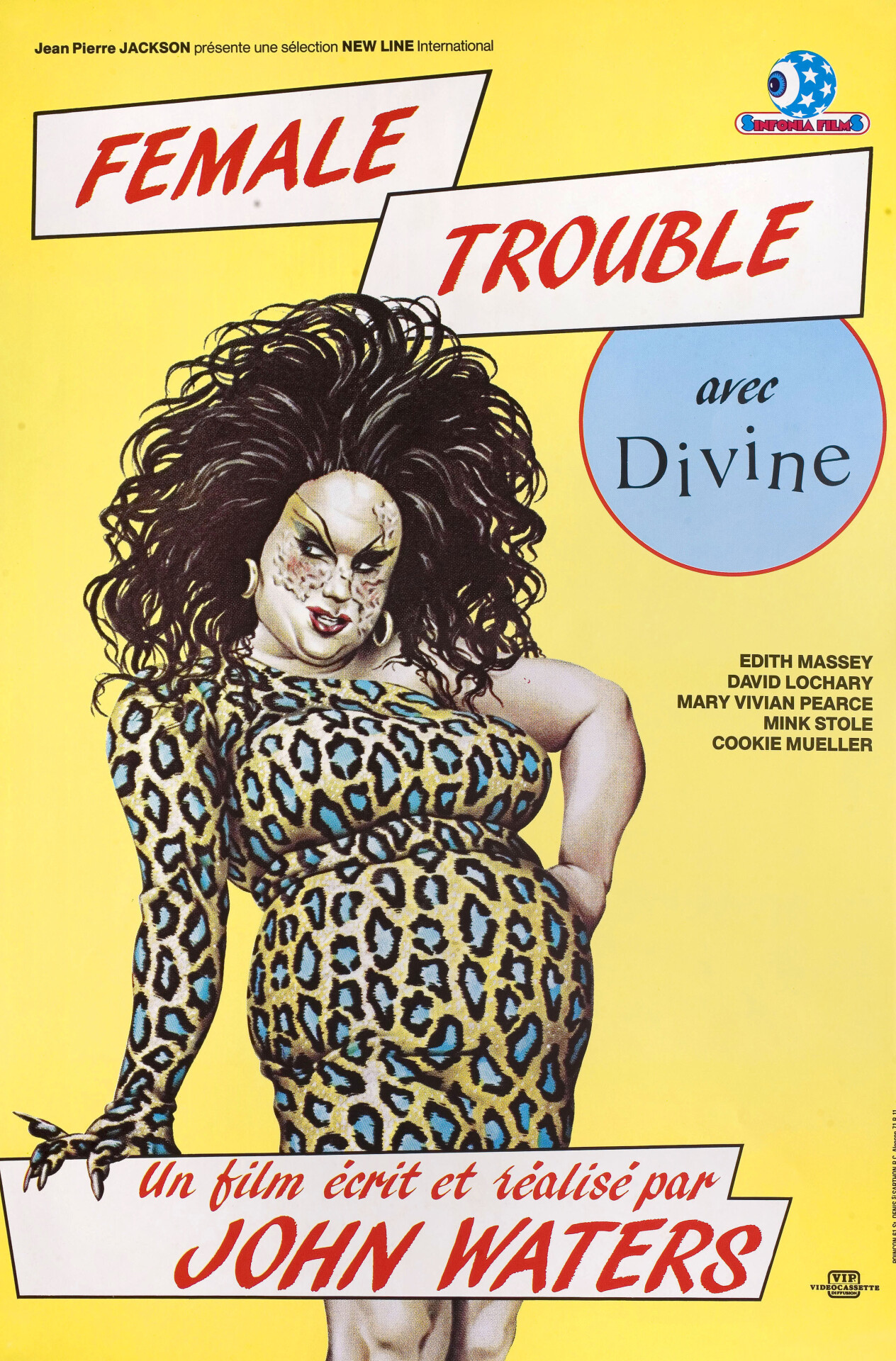 Женские проблемы (Female Trouble, 1974), режиссёр Джон Уотерс, французский постер к фильму (ужасы, 1984 год)