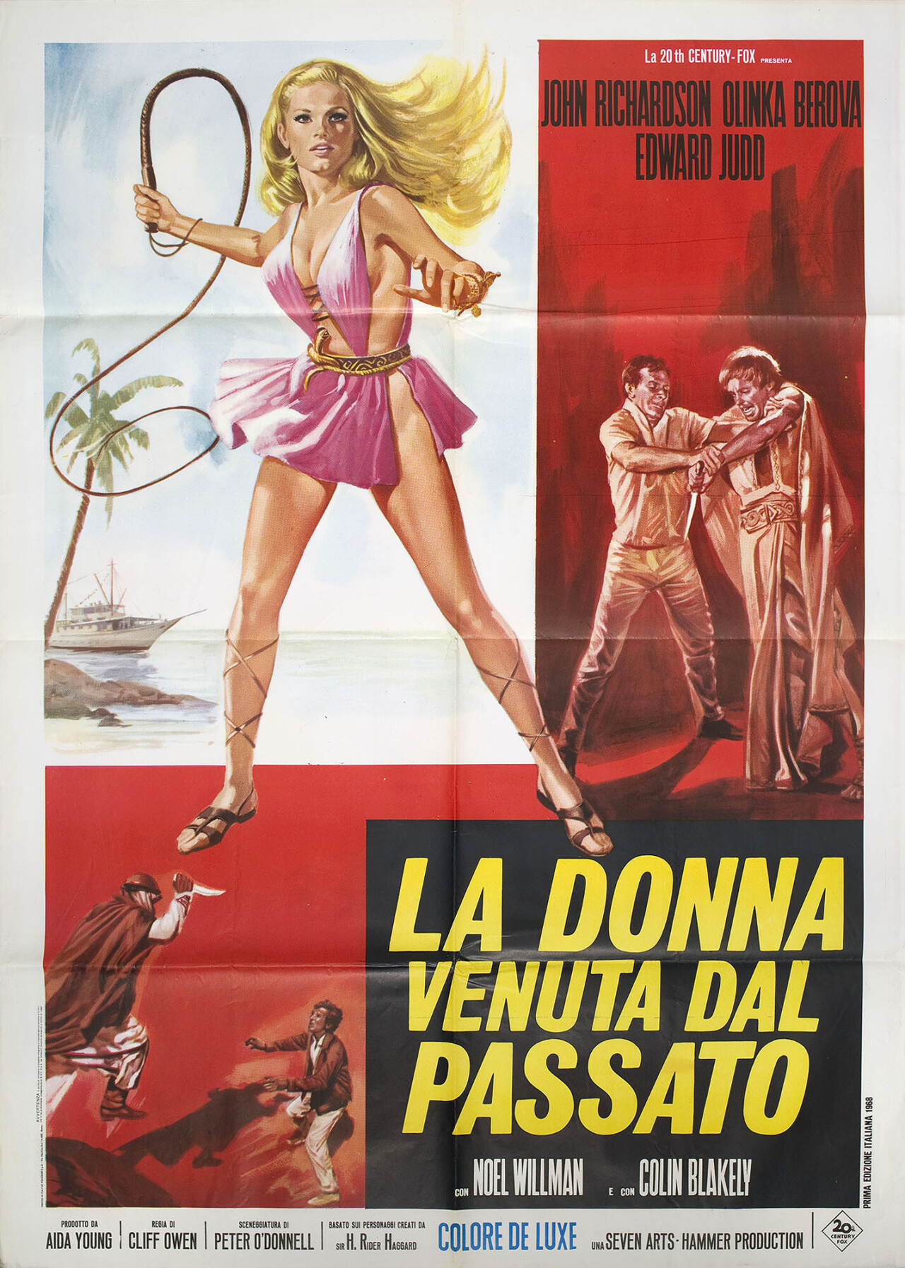 Ее возмездие (The Vengeance of She, 1968), режиссёр Клифф Оуэн, итальянский постер к фильму (Hummer horror, 1968 год)