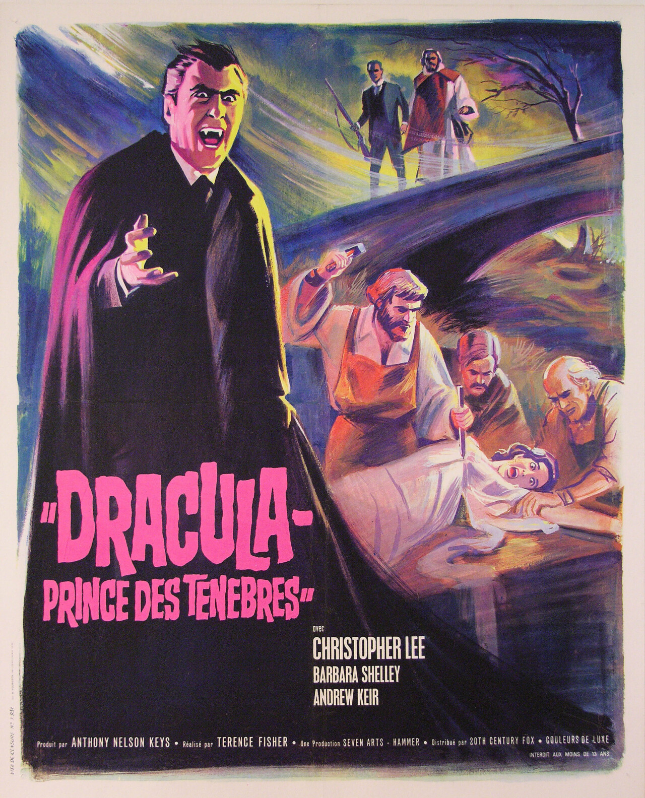 Дракула: Принц тьмы (Dracula Prince of Darkness, 1966), режиссёр Теренс Фишер, французский постер к фильму (Hummer horror, 1966 год)