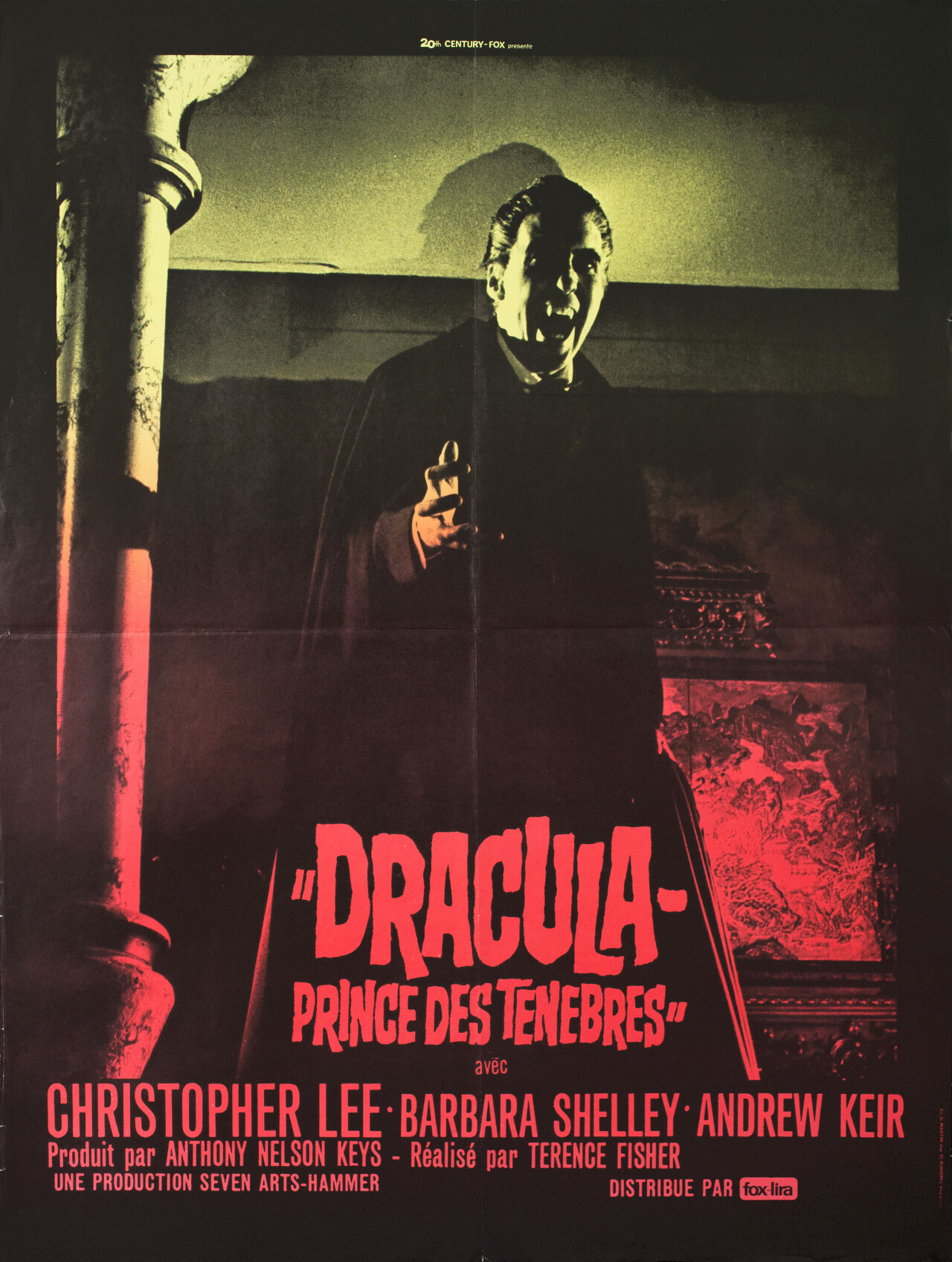 Дракула: Князь Тьмы (Dracula Prince of Darkness, 1966), режиссёр Теренс Фишер, французский постер к фильму (Hummer horror, 1966 год)