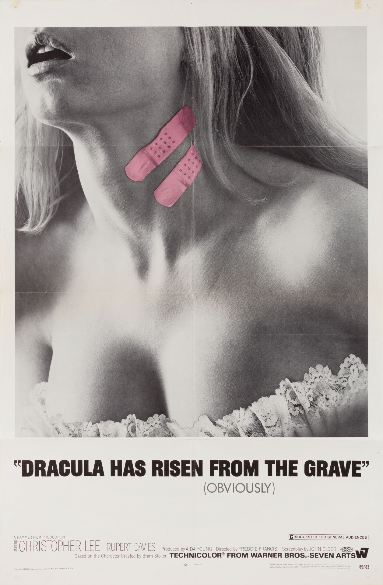 Дракула восстал из могилы (Dracula Has Risen from the Grave, 1968), режиссёр Фредди Фрэнсис, американский постер к фильму, автор Билл Голд (Hummer horror, 1968 год)