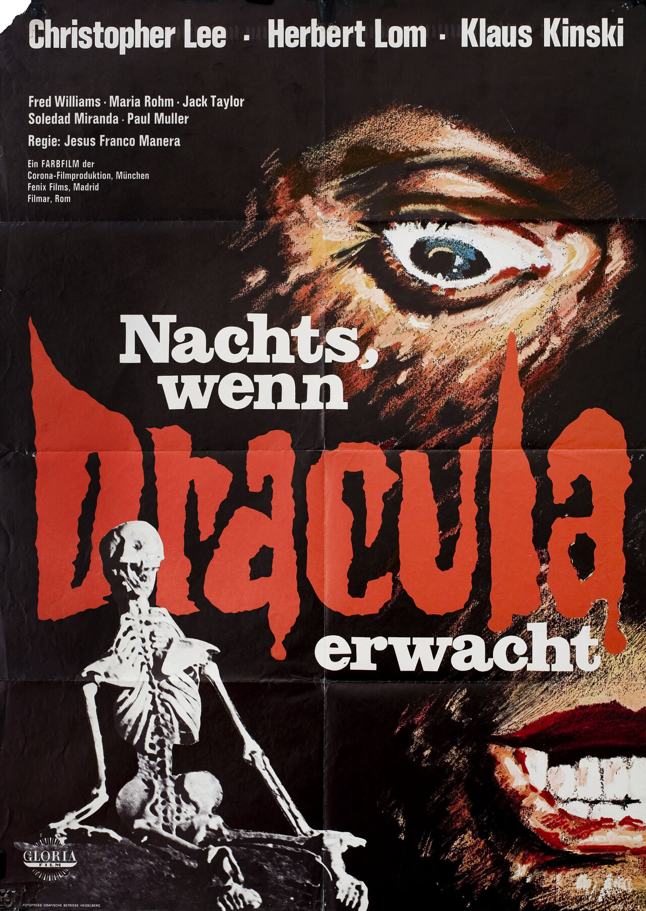 Граф Дракула (Count Dracula, 1970), режиссёр Хесус Франко, немецкий (ФРГ) постер к фильму (ужасы, 1970 год)_1