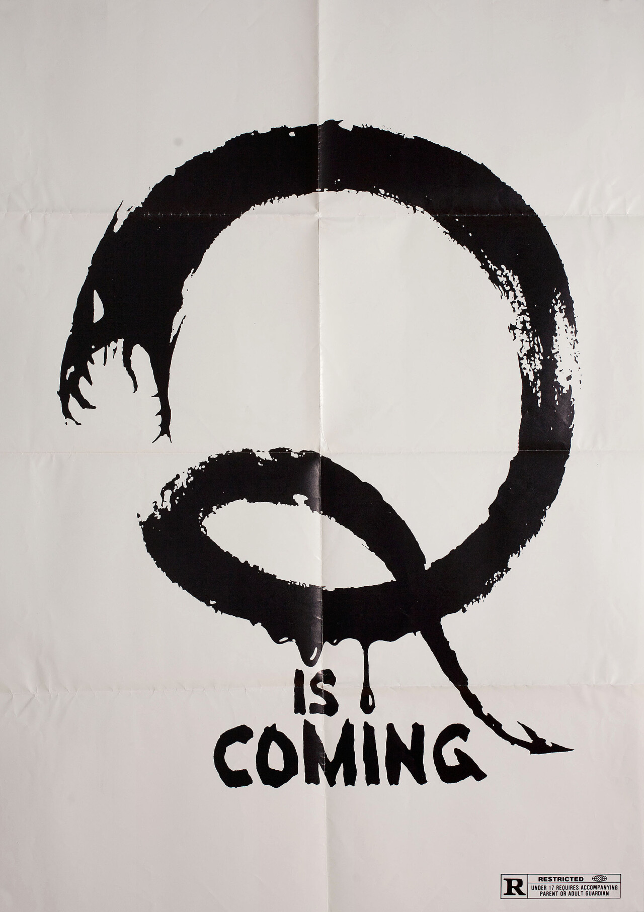 Кью (Q, 1982), режиссёр Ларри Коэн, американский постер к фильму (ужасы, 1982 год)