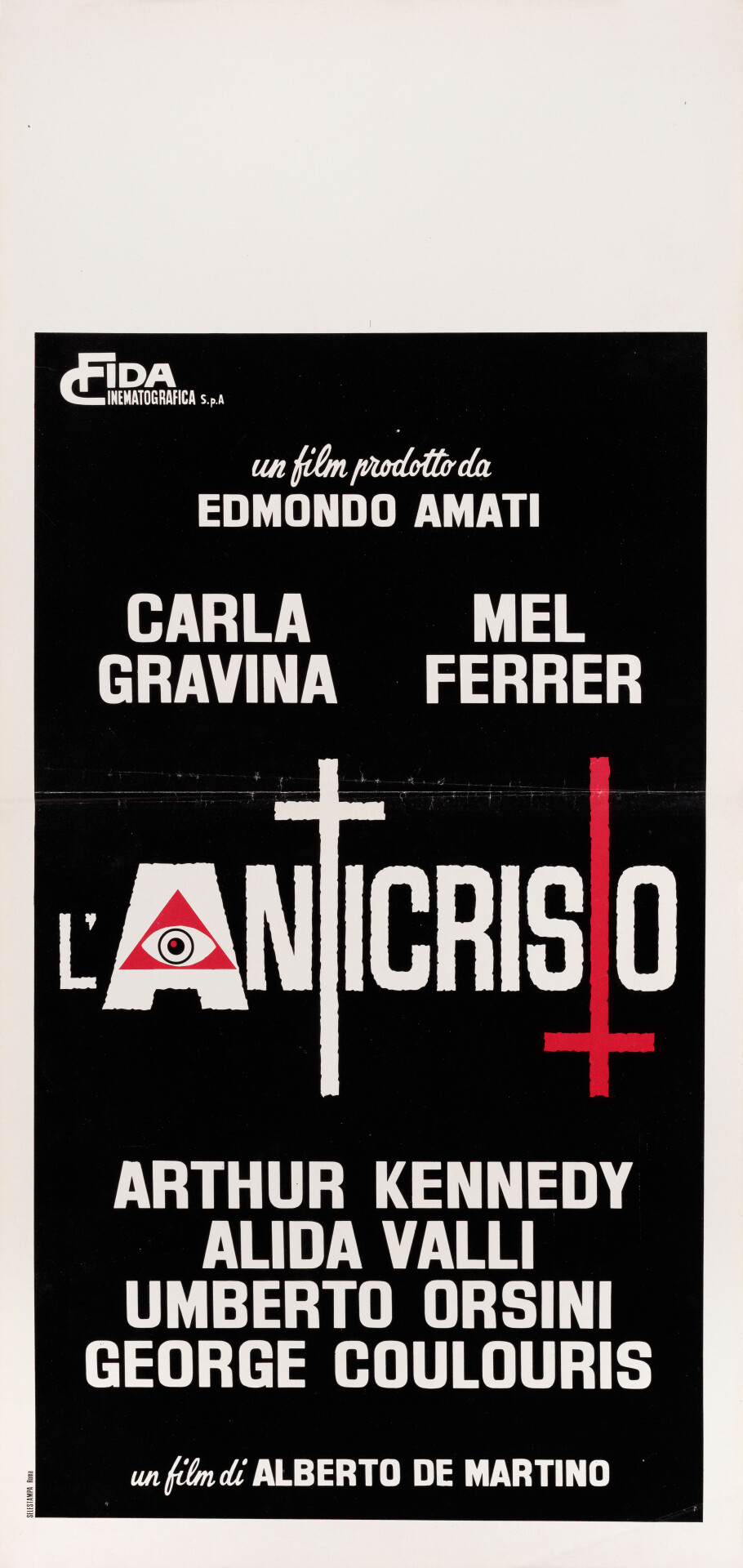 Антихрист (The Antichrist, 1974), режиссёр Альберто Де Мартино, итальянский постер к фильму (ужасы, 1974 год)
