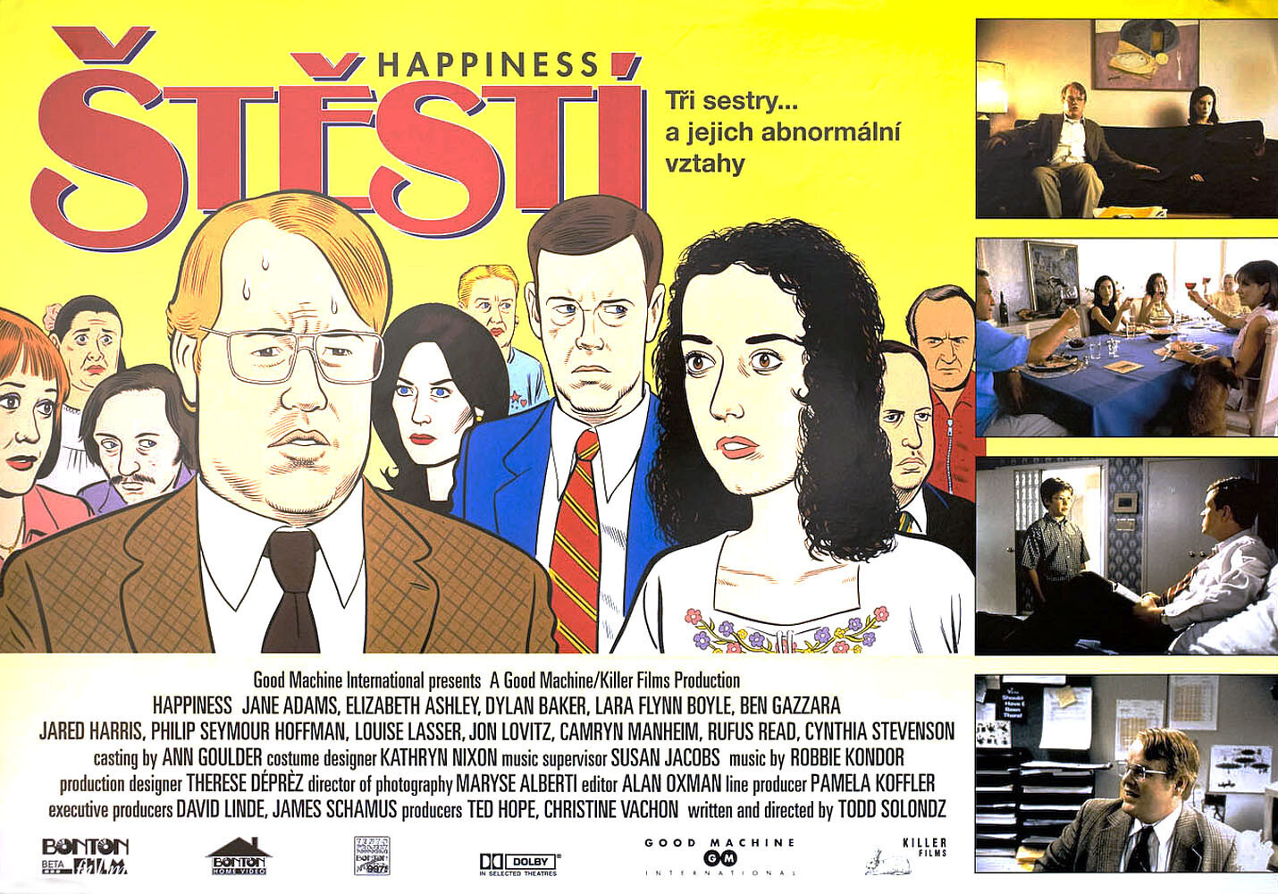 Счастье (Happiness, 1998), режиссёр Тодд Солондз, чешский постер к фильму, автор Зденек Влах, Дэниэл Клоуз, 1998 год