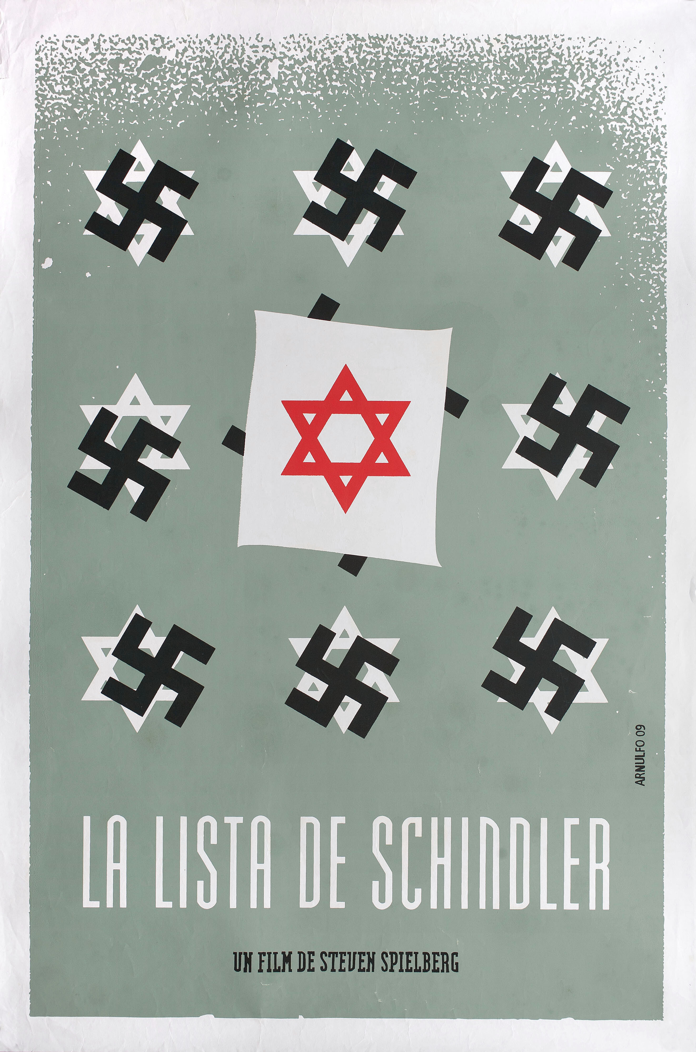 Список Шиндлера (Schindlers List, 1993), режиссёр Стивен Спилберг, кубинский постер к фильму, автор Арнульфо, 2009 год