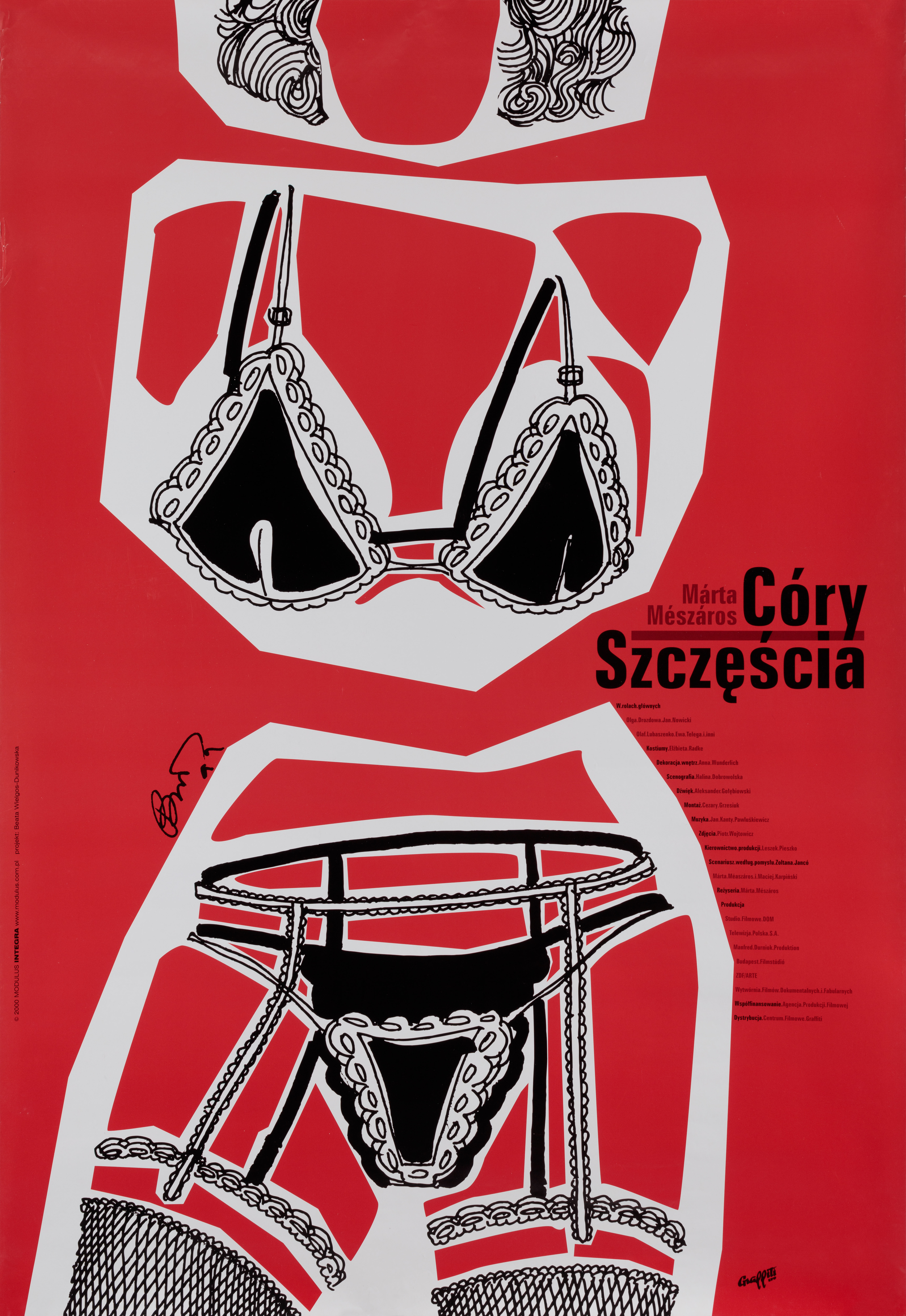Дочери счастья (A szerencse lanyai, 1999), режиссёр Марта Месарош, польский постер к фильму, 2000 год