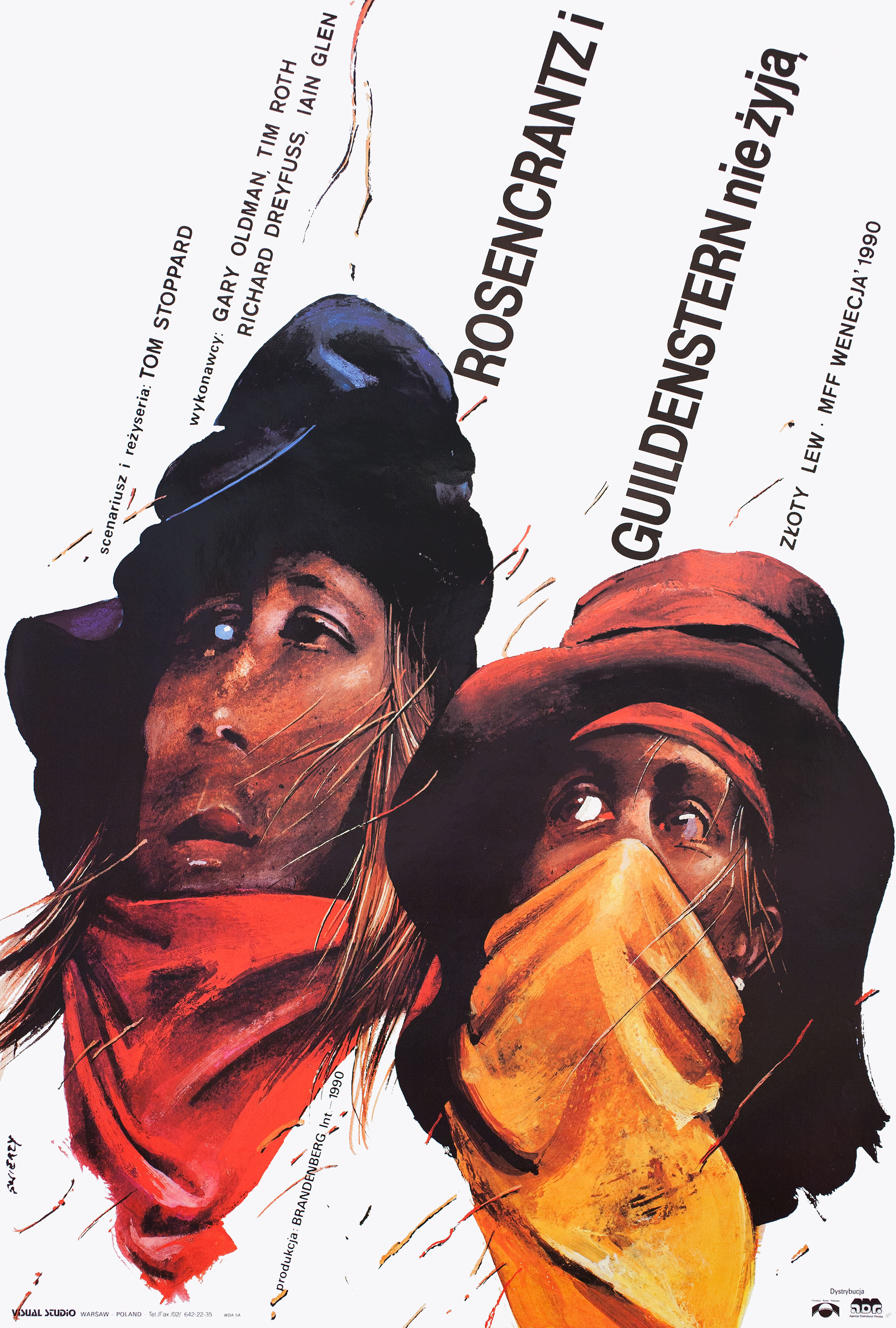 Розенкранц и Гильденстерн мертвы (Rosencrantz & Guildenstern Are Dead, 1990), режиссёр Том Стоппард, польский постер к фильму, автор Вальдемар Свежи, 1990 год