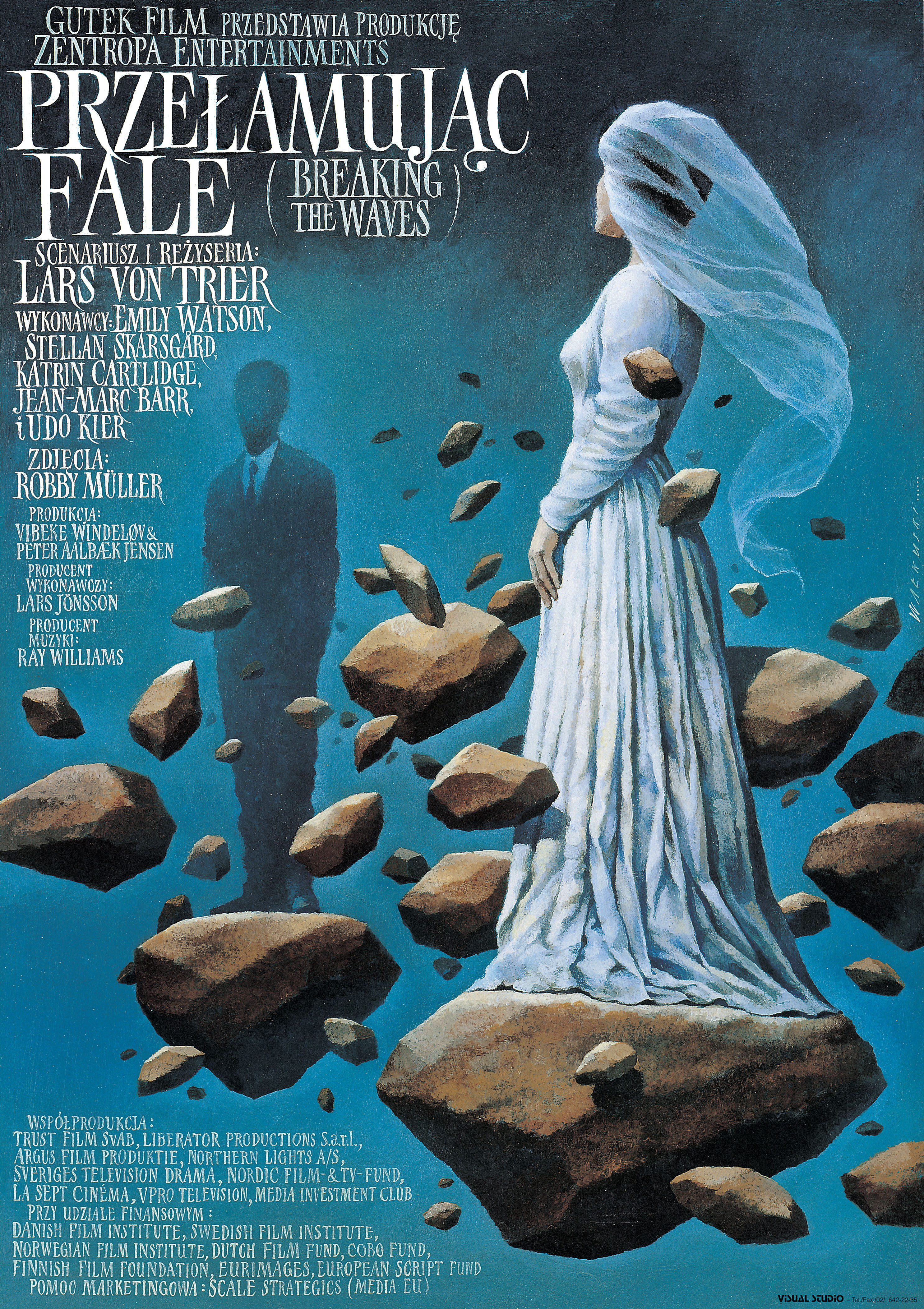 Рассекая волны (Breaking the Waves, 1996), режиссёр Ларс фон Триер, польский постер к фильму, автор Веслав Валкуски, 1996 год