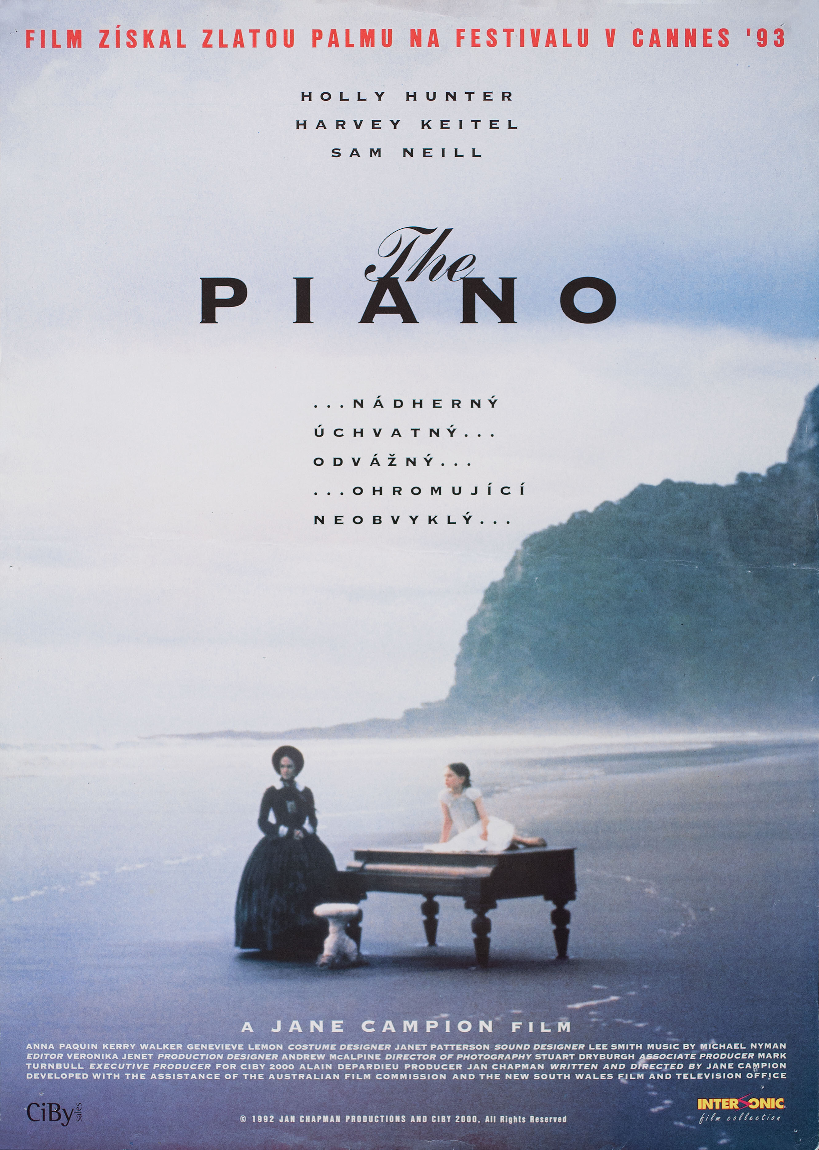 Пианино (The Piano, 1993), режиссёр Джейн Кэмпион, чешский постер к фильму, 1993 год