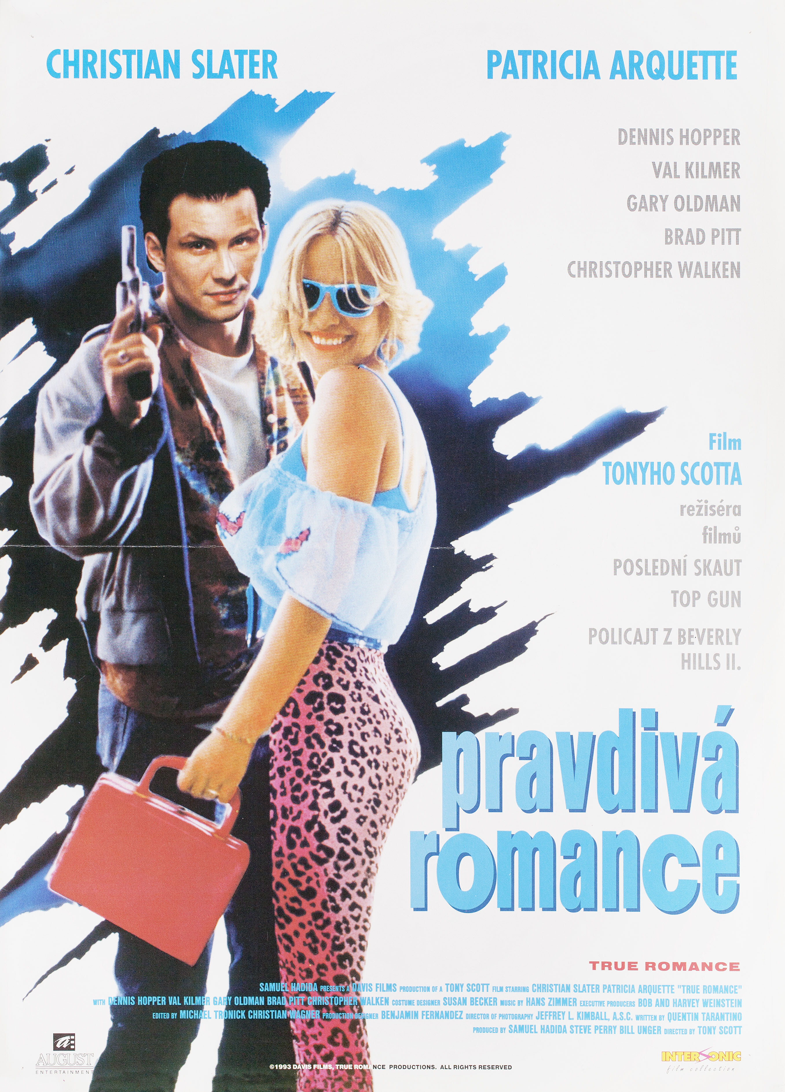 Настоящая любовь (True Romance, 1993), режиссёр Тони Скотт, чешский постер к фильму, 1994 год