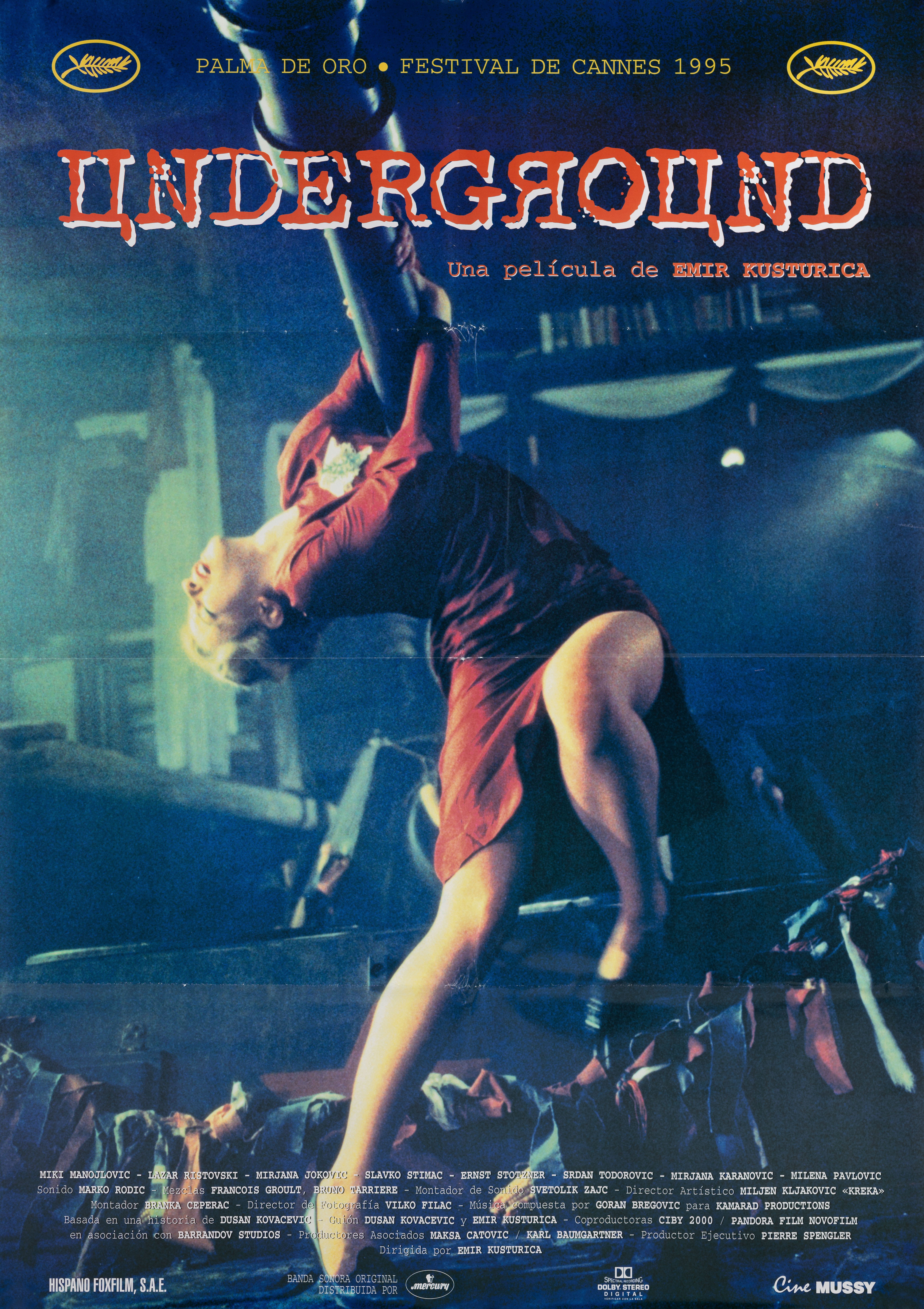 Андеграунд (Underground, 1995), режиссёр Эмир Кустурица, испанский постер к фильму, 1996 год
