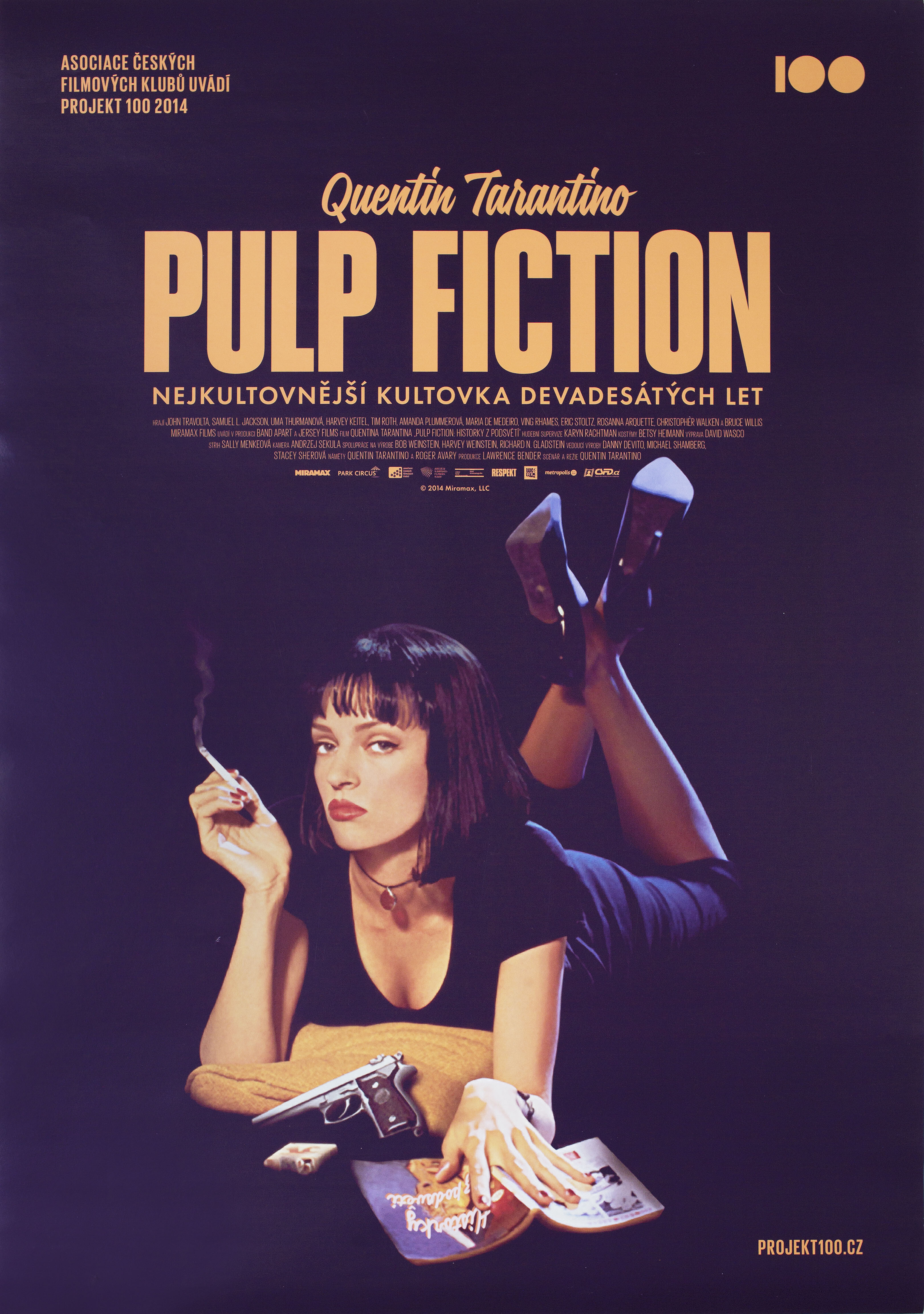 Криминальное чтиво (Pulp Fiction, 1994), режиссёр Квентин Тарантино, чешский постер к фильму, 2014 год