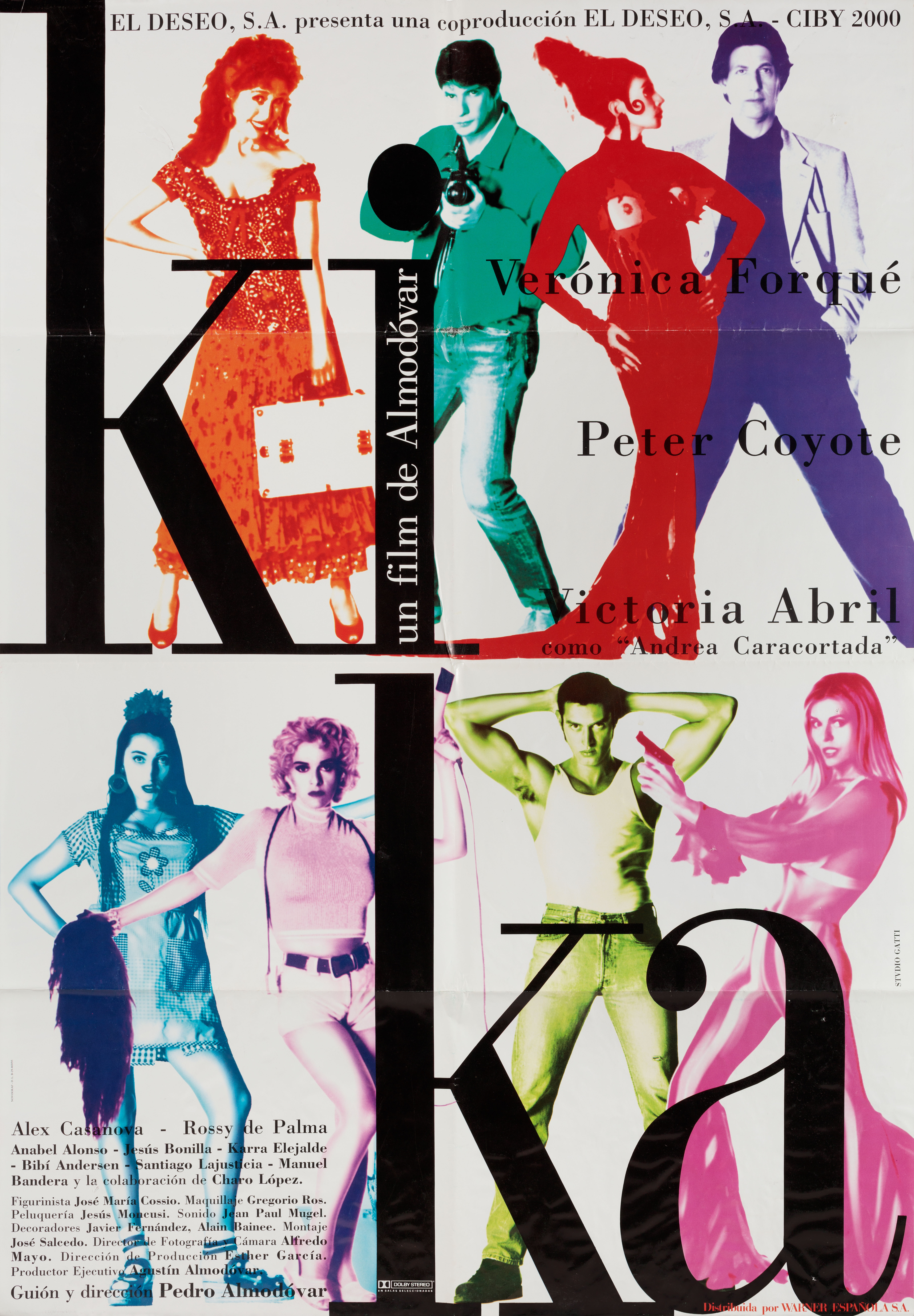 Кика (Kika, 1993), режиссёр Педро Альмодовар, испанский постер к фильму, автор Хуан Гатти, Studio Gatti, 1993 год