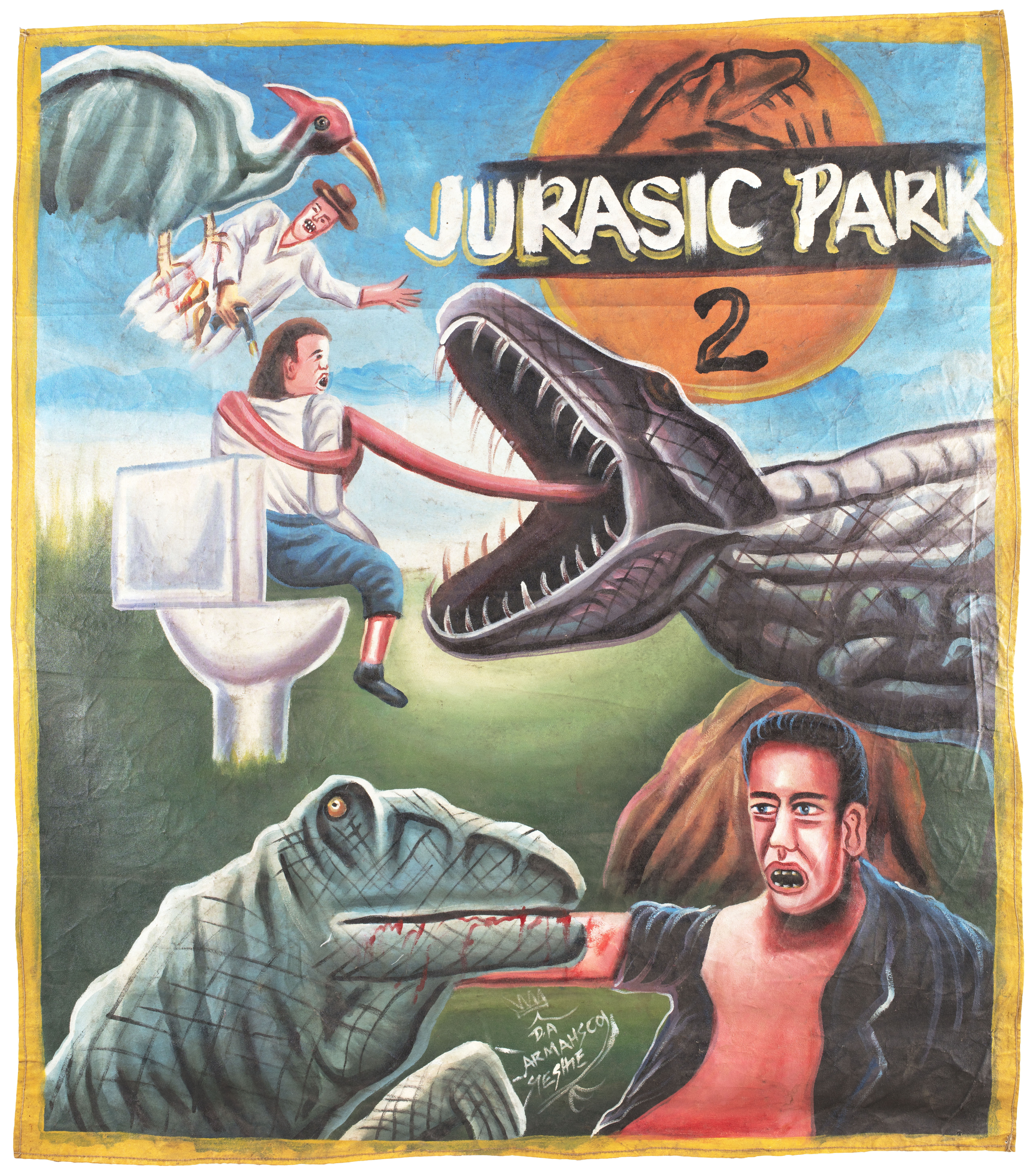 Парк Юрского периода 2: Затерянный мир (The Lost World Jurassic Park, 1997), режиссёр Стивен Спилберг, ганский постер к фильму, 1999 год