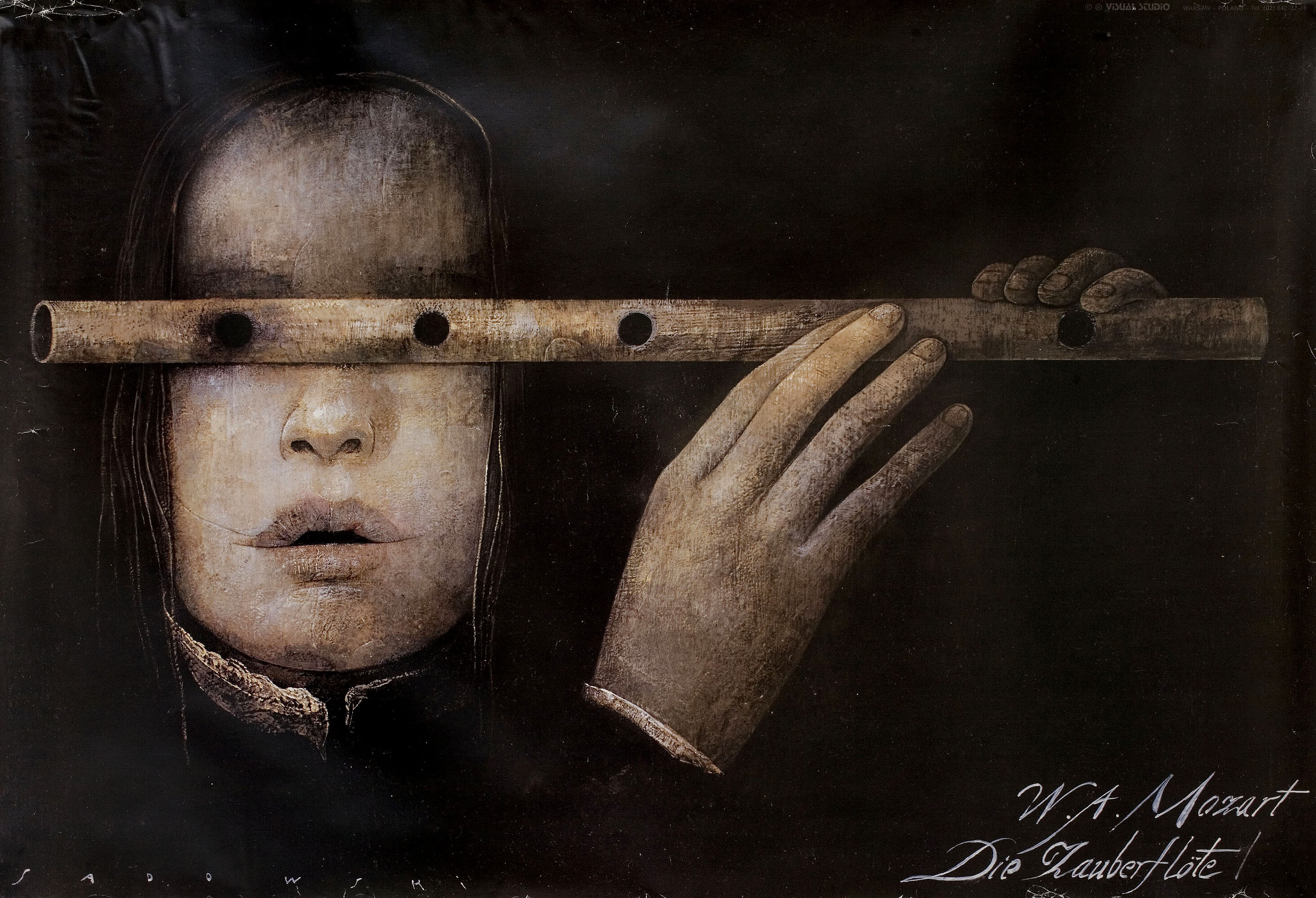 Волшебная флейта, польский постер, автор Виктор Садовский, 1982 год