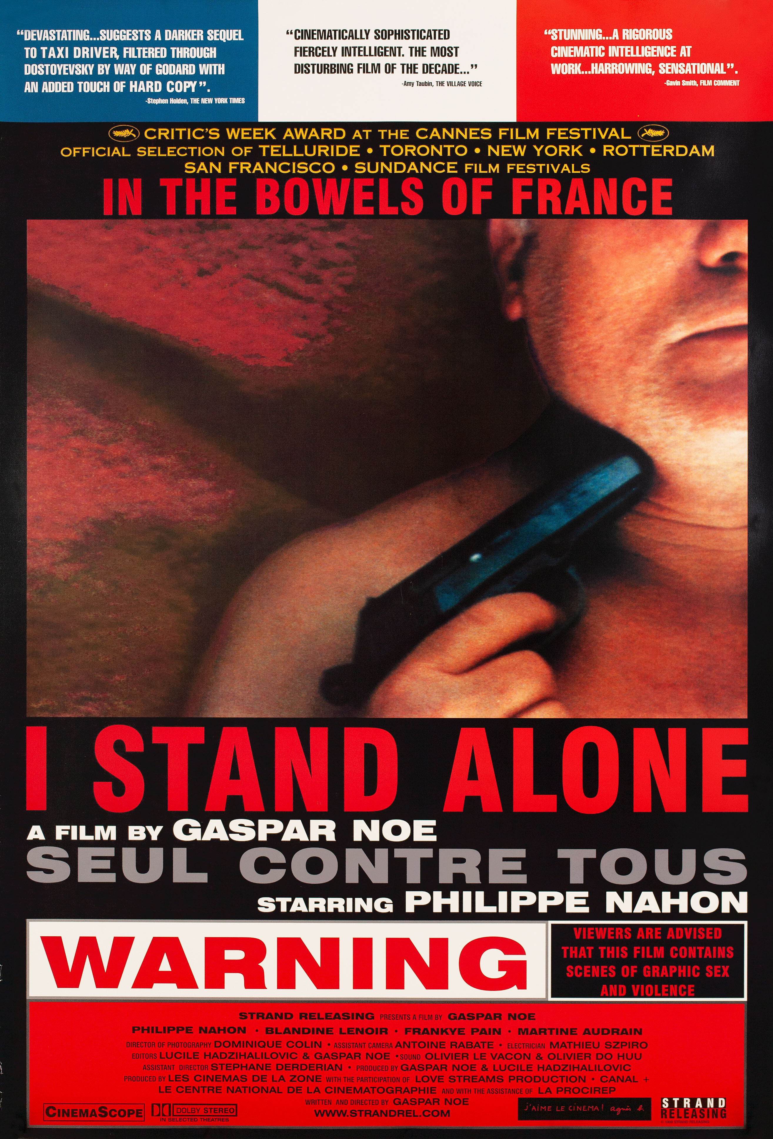 Один против всех (I Stand Alone, 1998), режиссёр Гаспар Ноэ, американский постер к фильму, автор Гаспар Ноэ, 1998 год