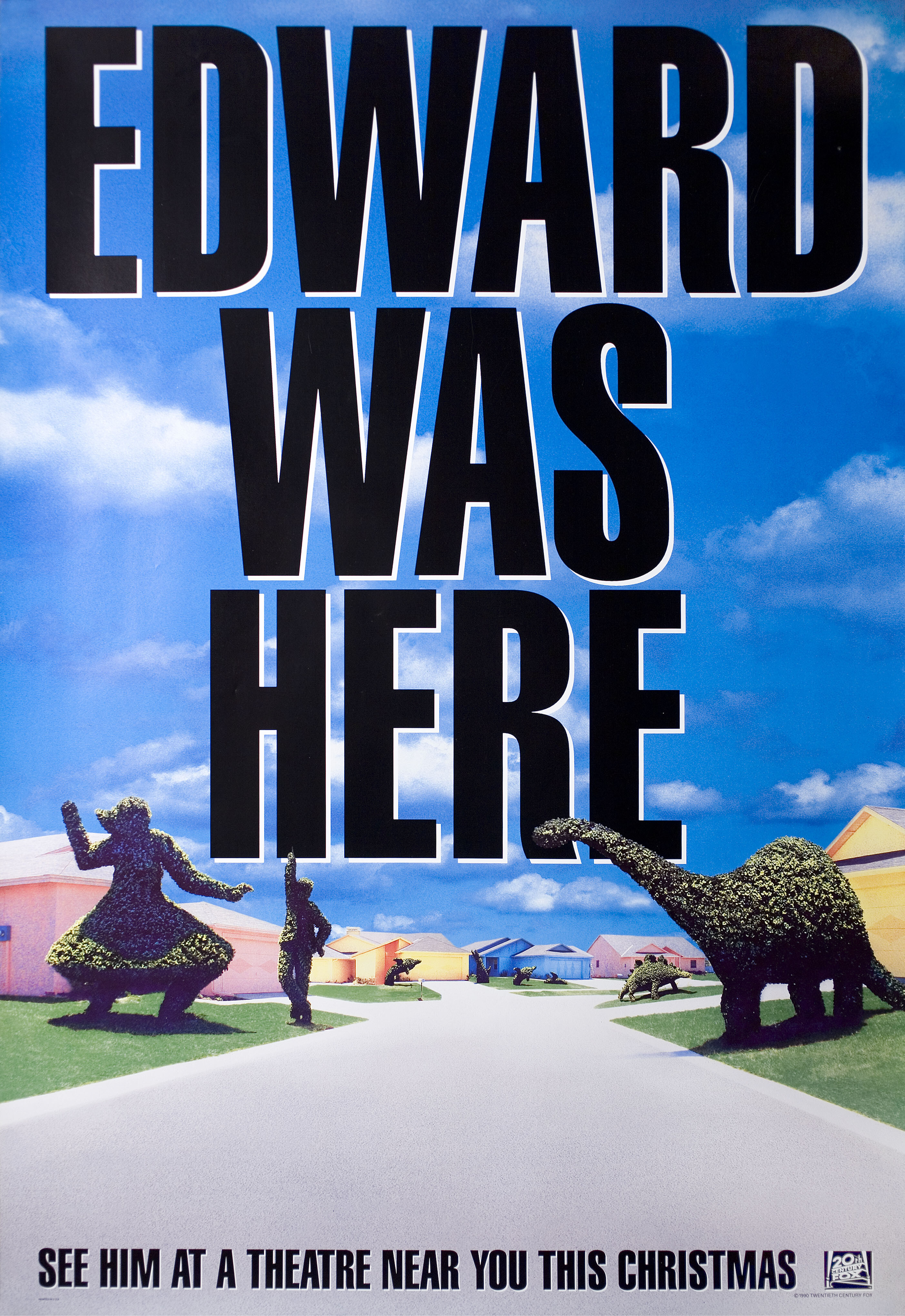 Эдвард руки-ножницы (Edward Scissorhands, 1990), режиссёр Тим Бертон, американский постер к фильму, 1990 год