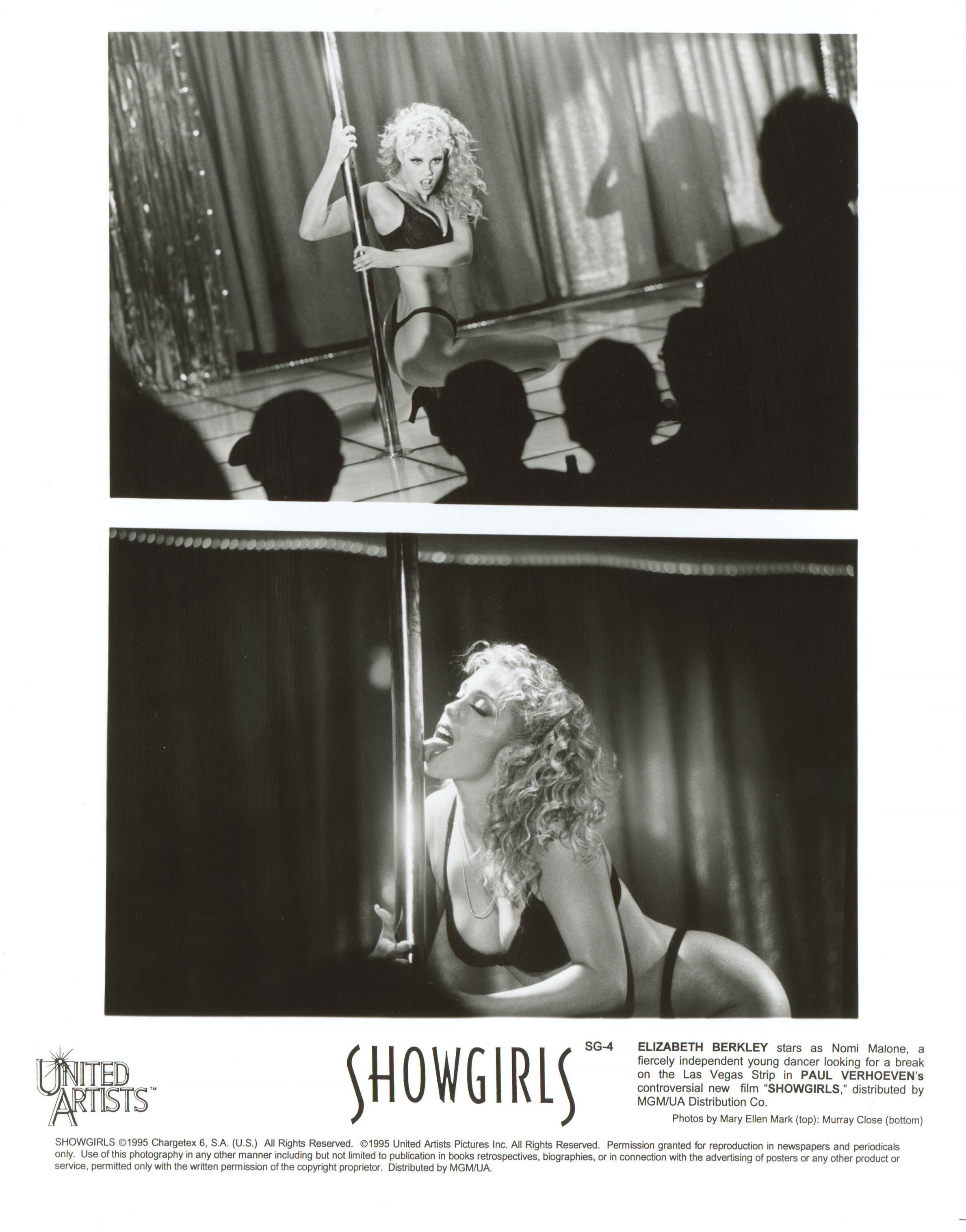 Шоугёлз (Showgirls, 1995), режиссёр Пол Верховен, американский постер к фильму, 1995 год (2)