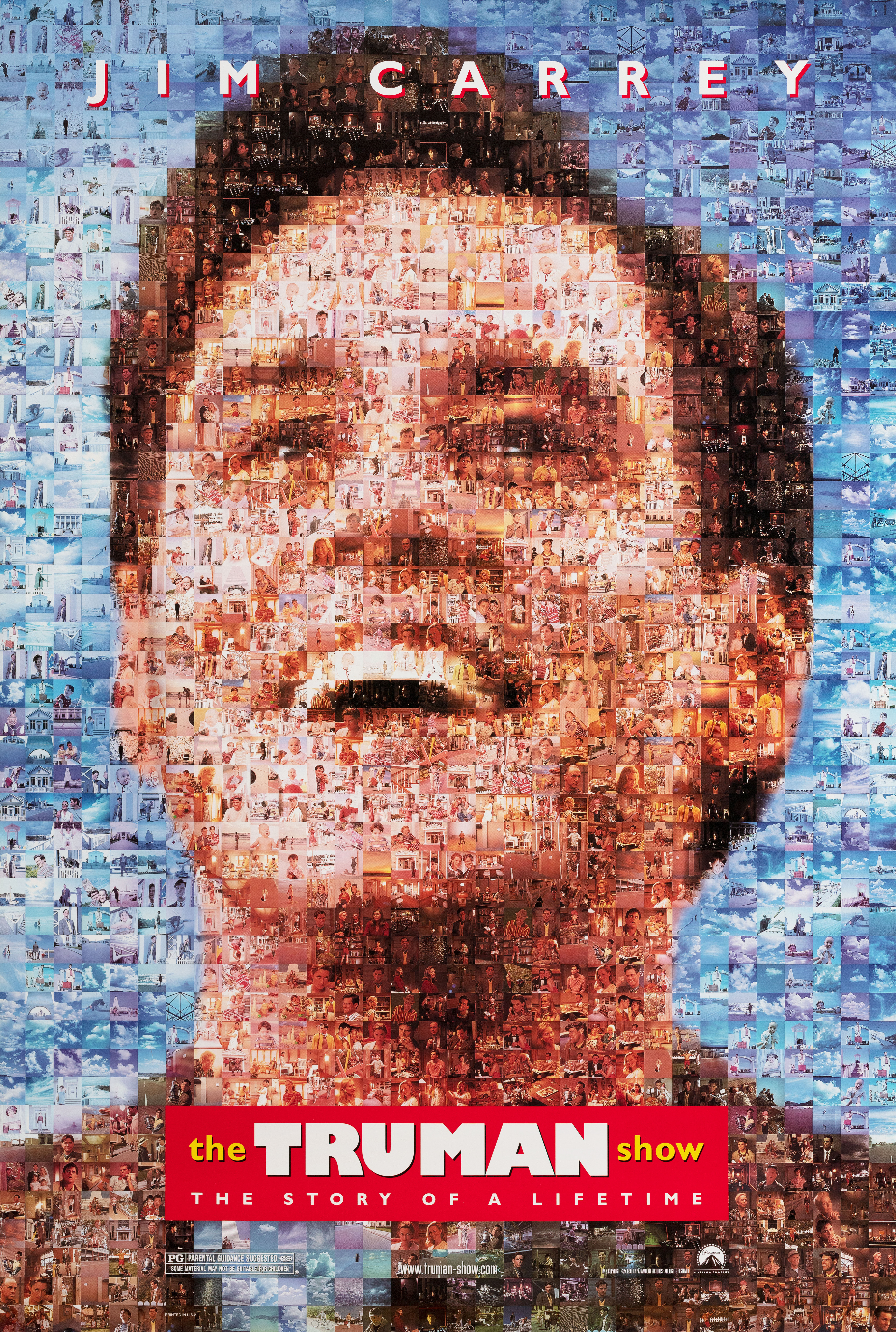 Шоу Трумана (The Truman Show, 1998), режиссёр Питер Уир, американский постер к фильму, автор Дэвид Лашапель, 1998 год