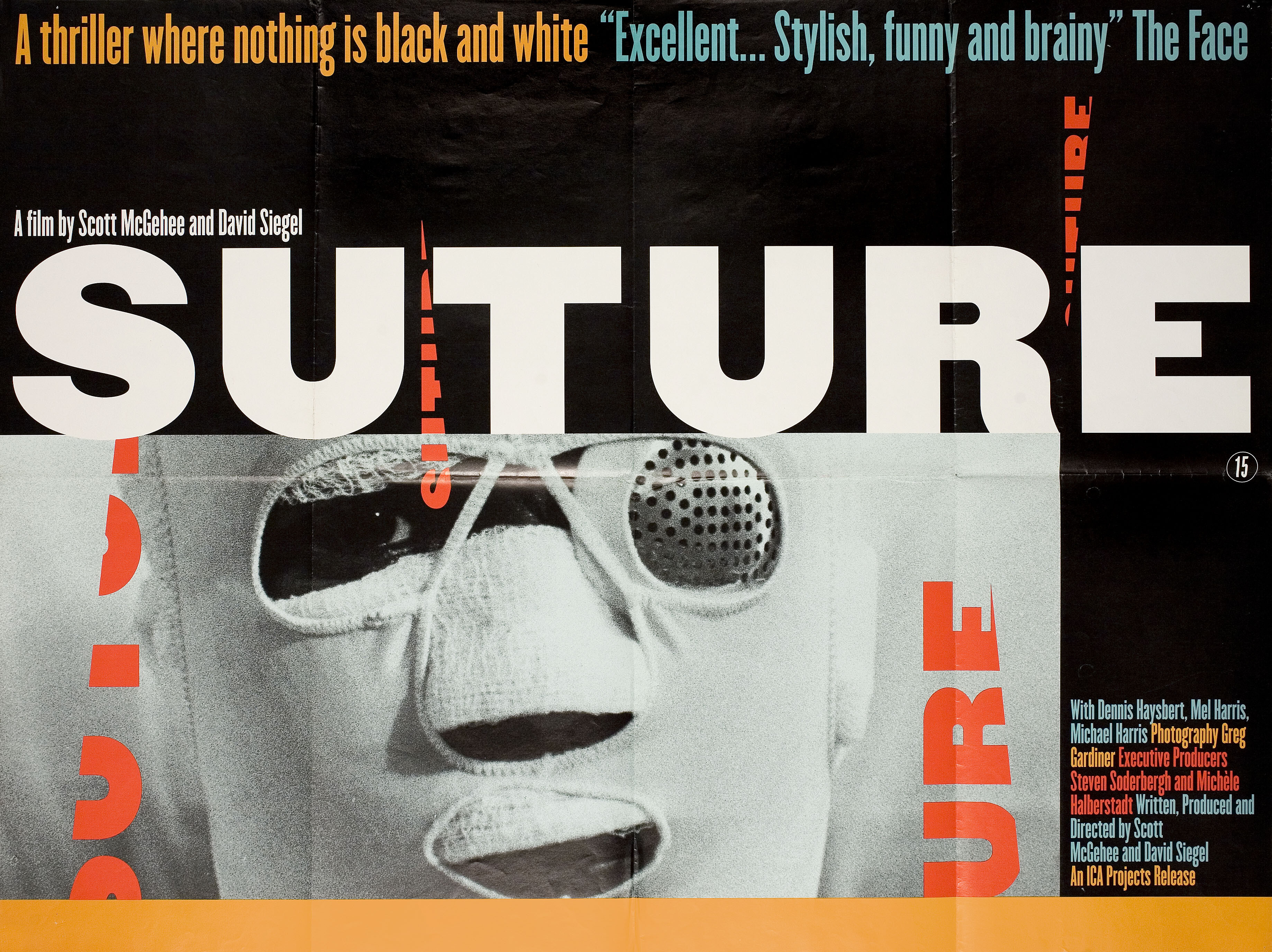 Швы (Suture, 1993), режиссёр Скотт МакГихи, британский постер к фильму, 1993 год
