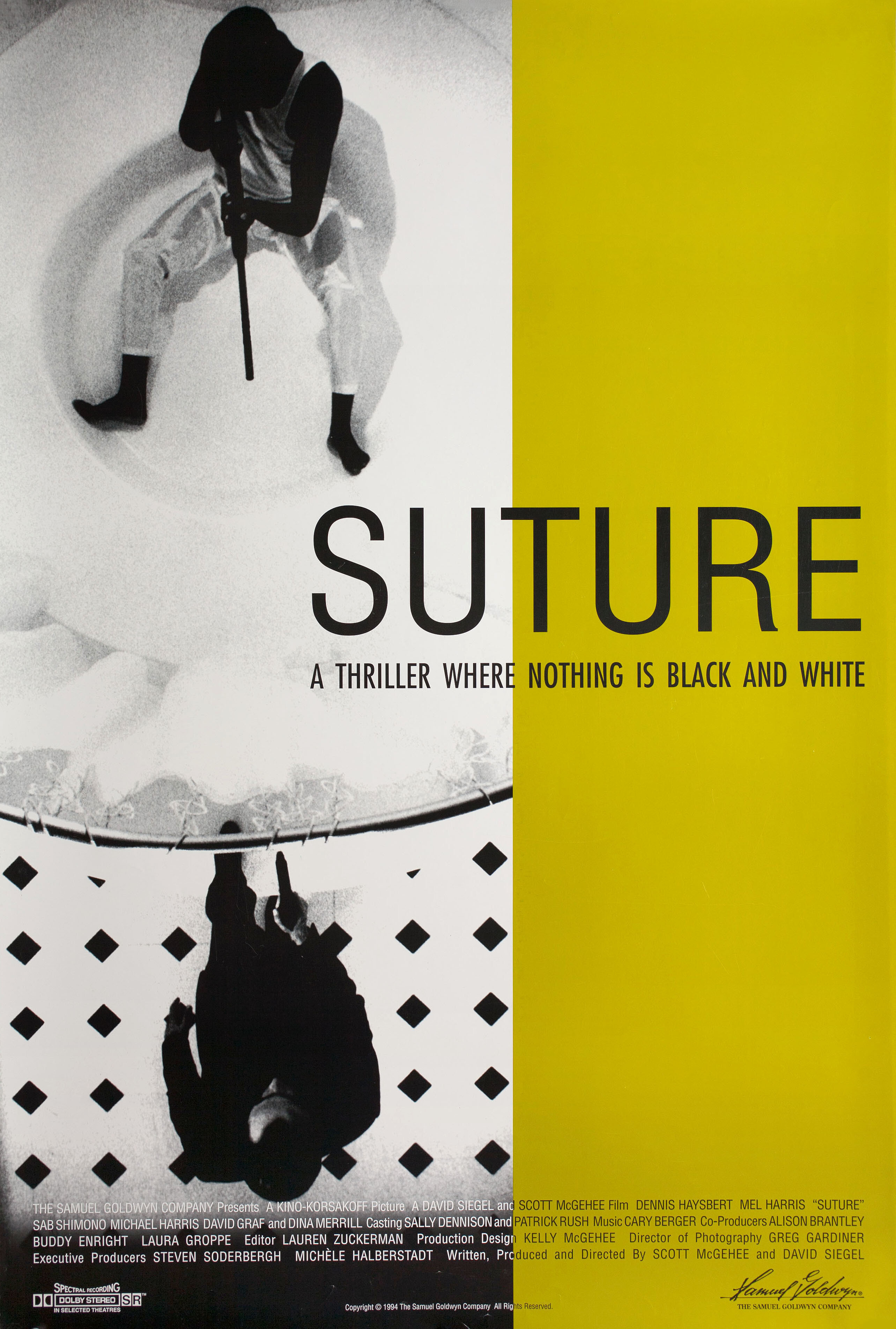 Швы (Suture, 1993), режиссёр Скотт МакГихи, американский постер к фильму